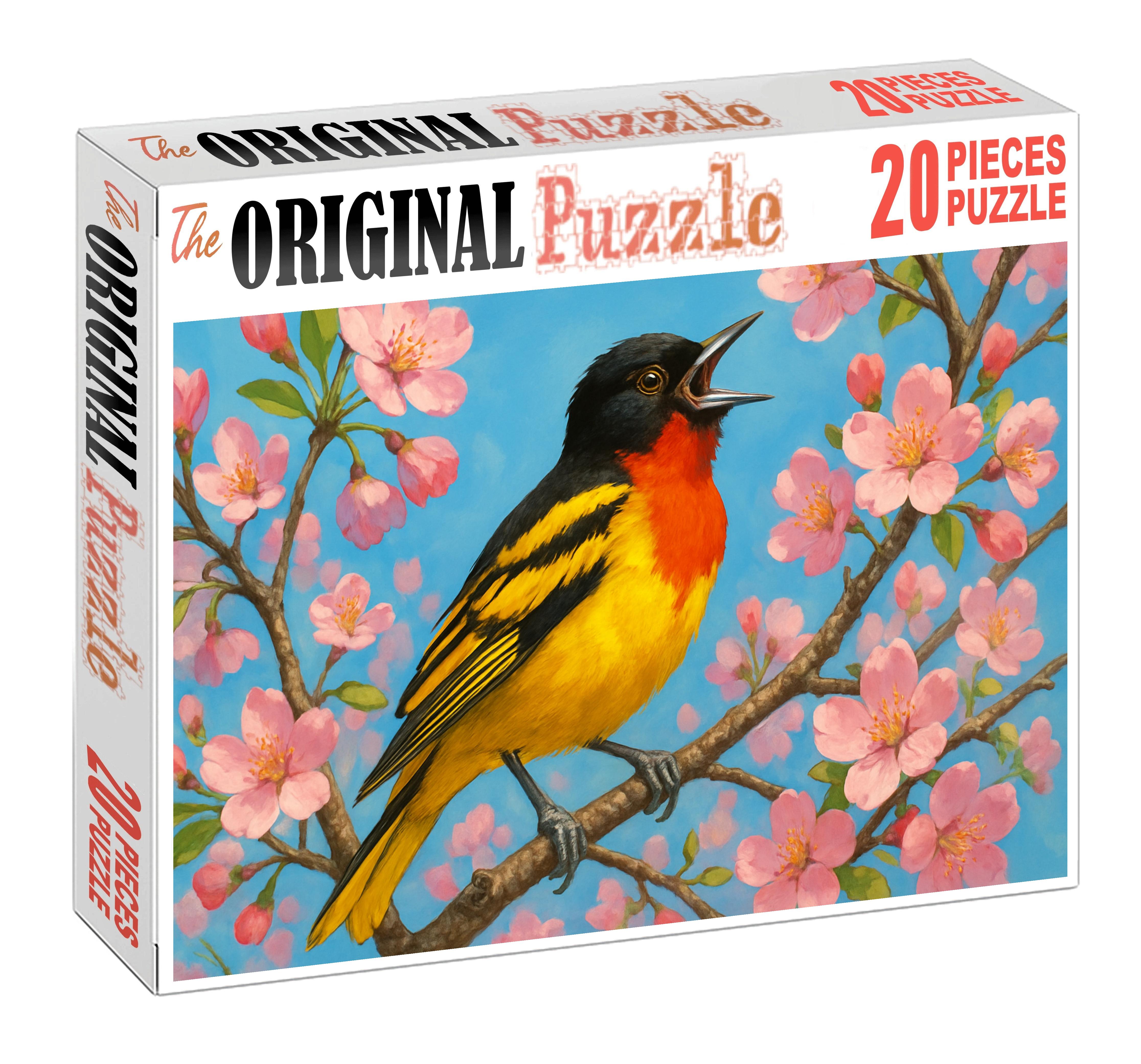 Scarlet-throated Oriole Vibrant Vagabond Of The Lowlands Puzzle Fun
