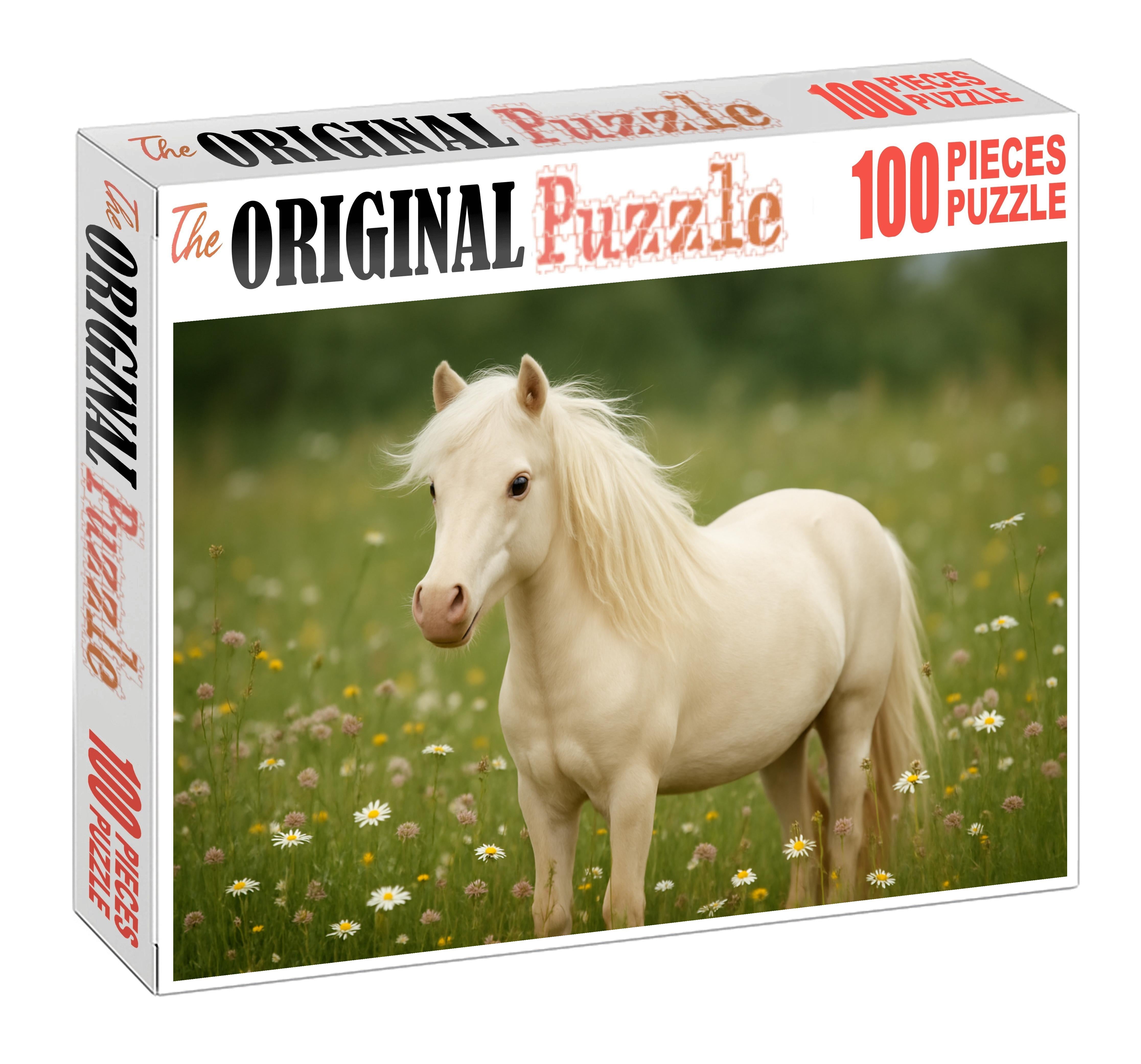 Ivory Silk Smooth Cream Cremello Pony With Graceful Movements 50 Piece Puzzle
