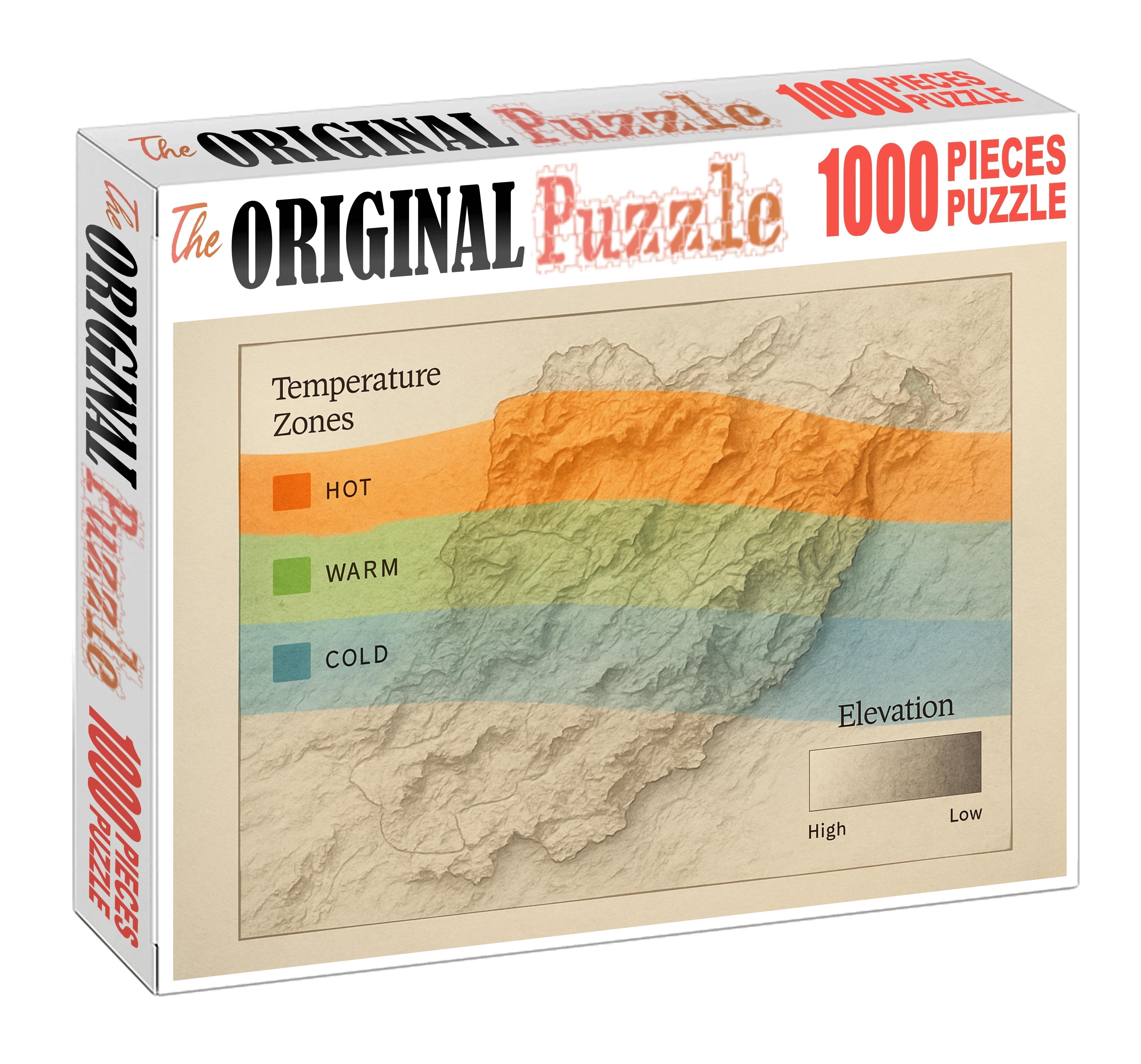 Elevation And Climate Hybrid Map 20 Piece Puzzle