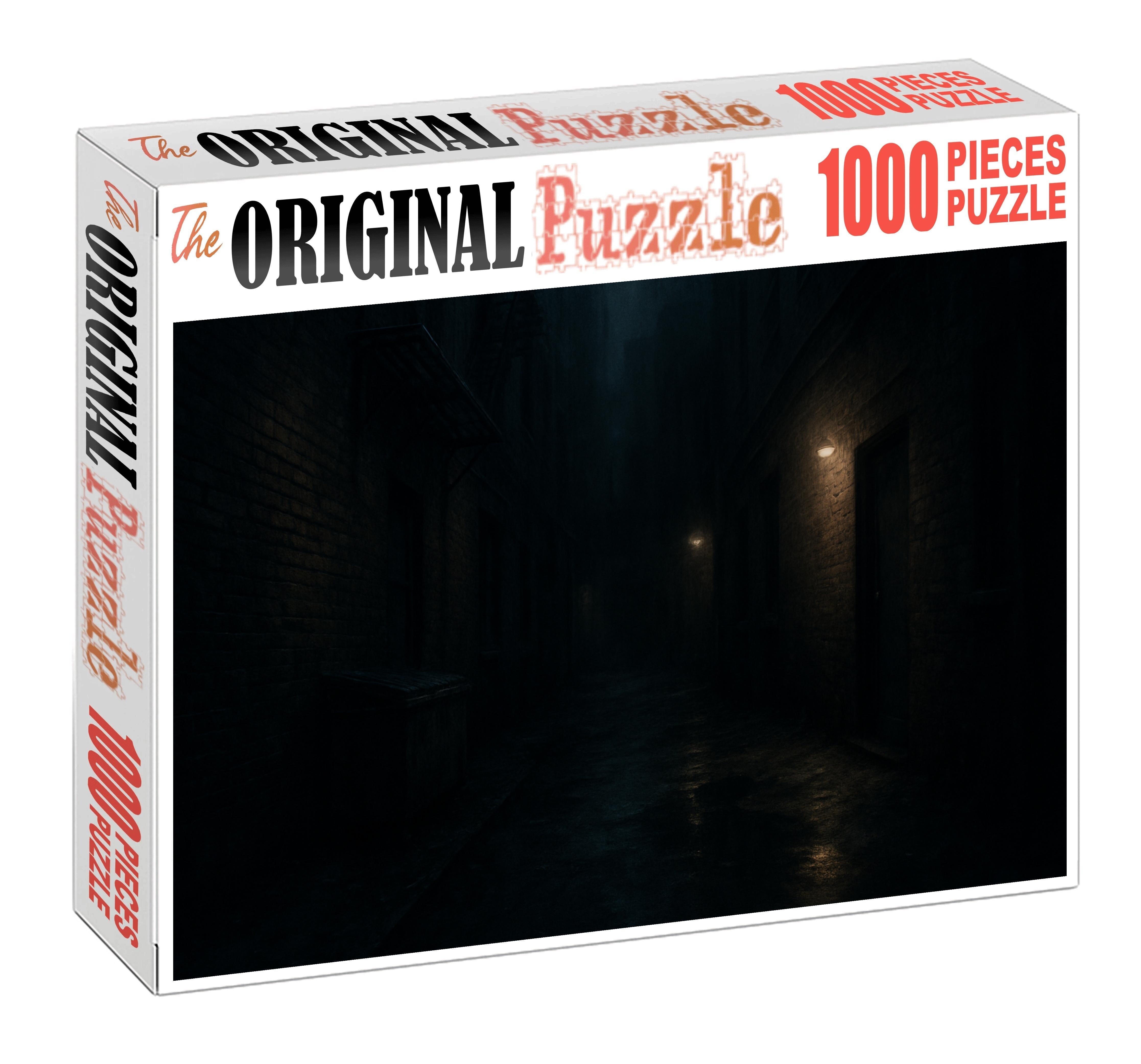 Nocturnal Urban Alleyway Sketch Soft Charcoal With Blurred Shadow Effects Puzzle For Kids