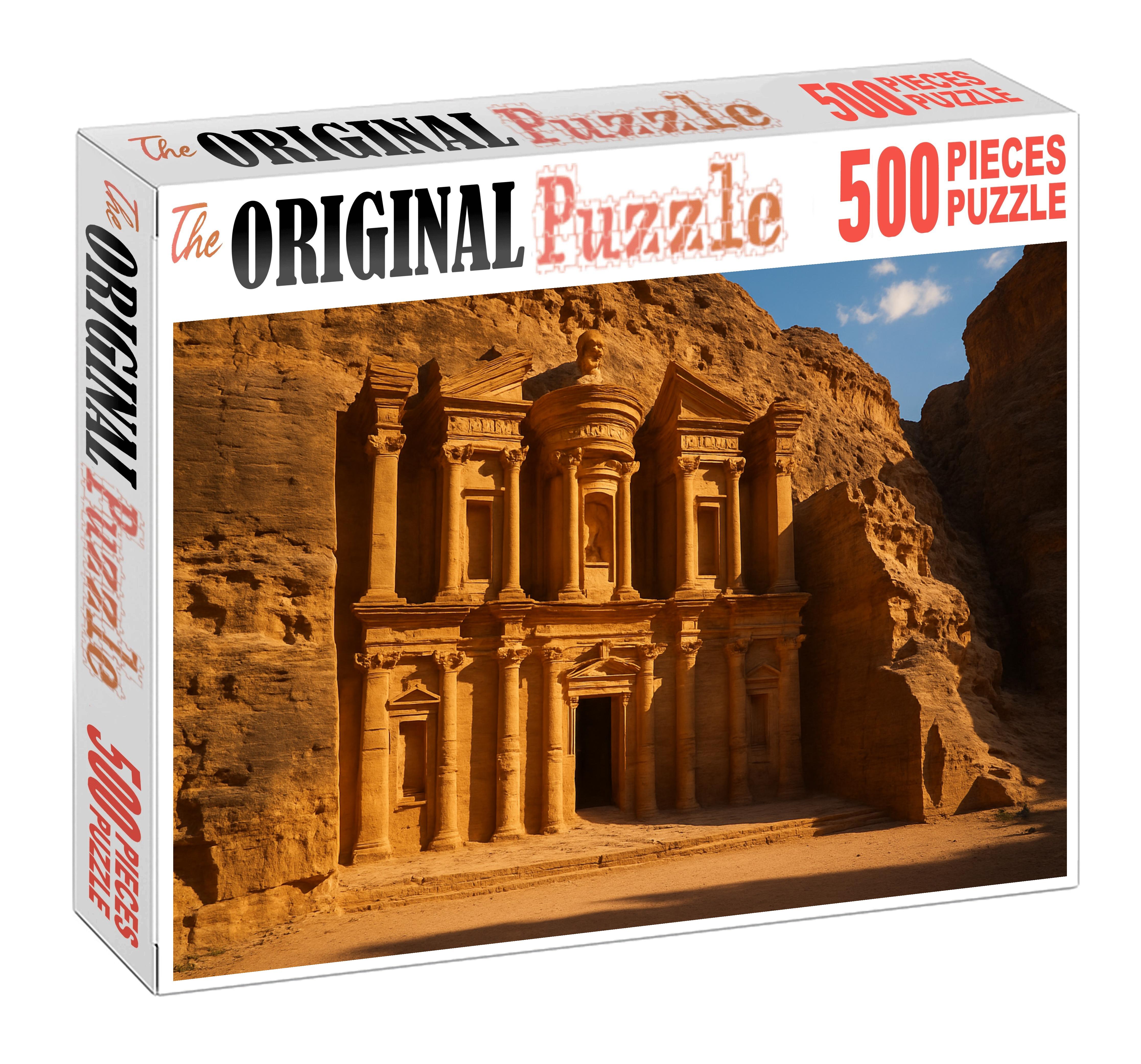 Petra Treasury Petra Jordan Identified By 7245 As An Ancient Rock-cut Masterpiece Custom Jigsaw Puzzle
