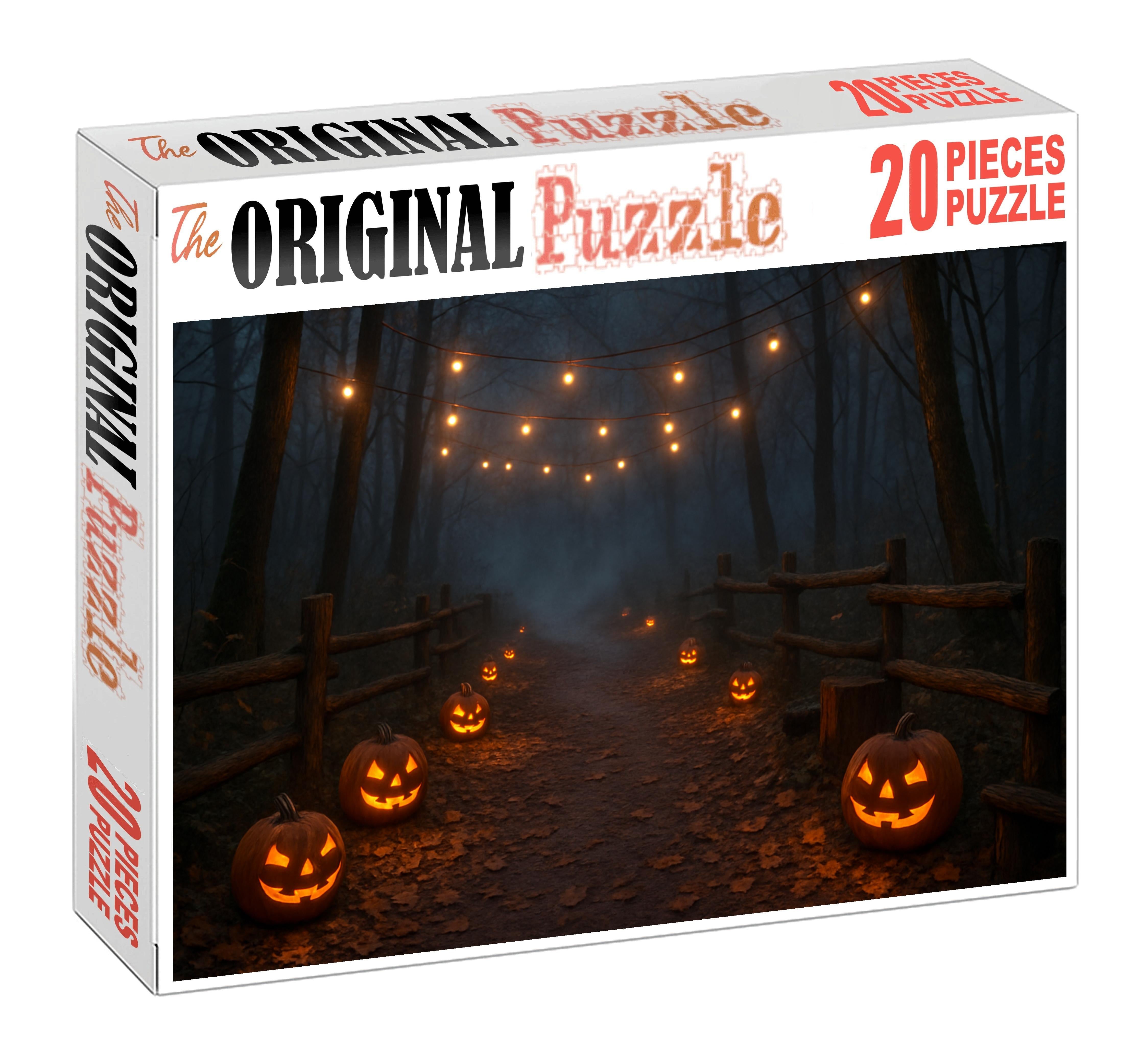 Moonlit Pumpkin Lantern Walk Large Format Puzzle