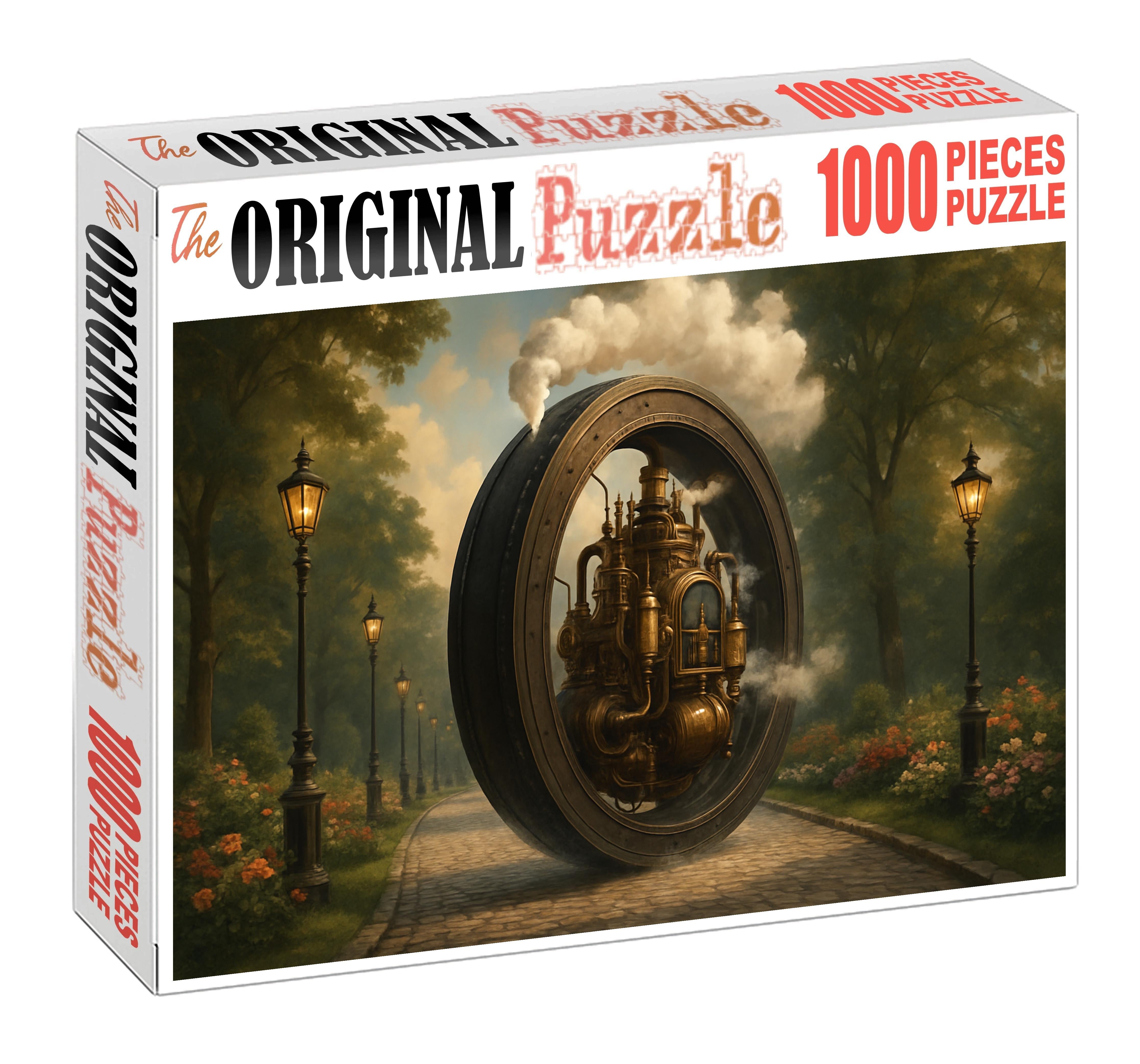 Retro-futuristic Steam-powered Monowheel 1000 Piece Puzzle