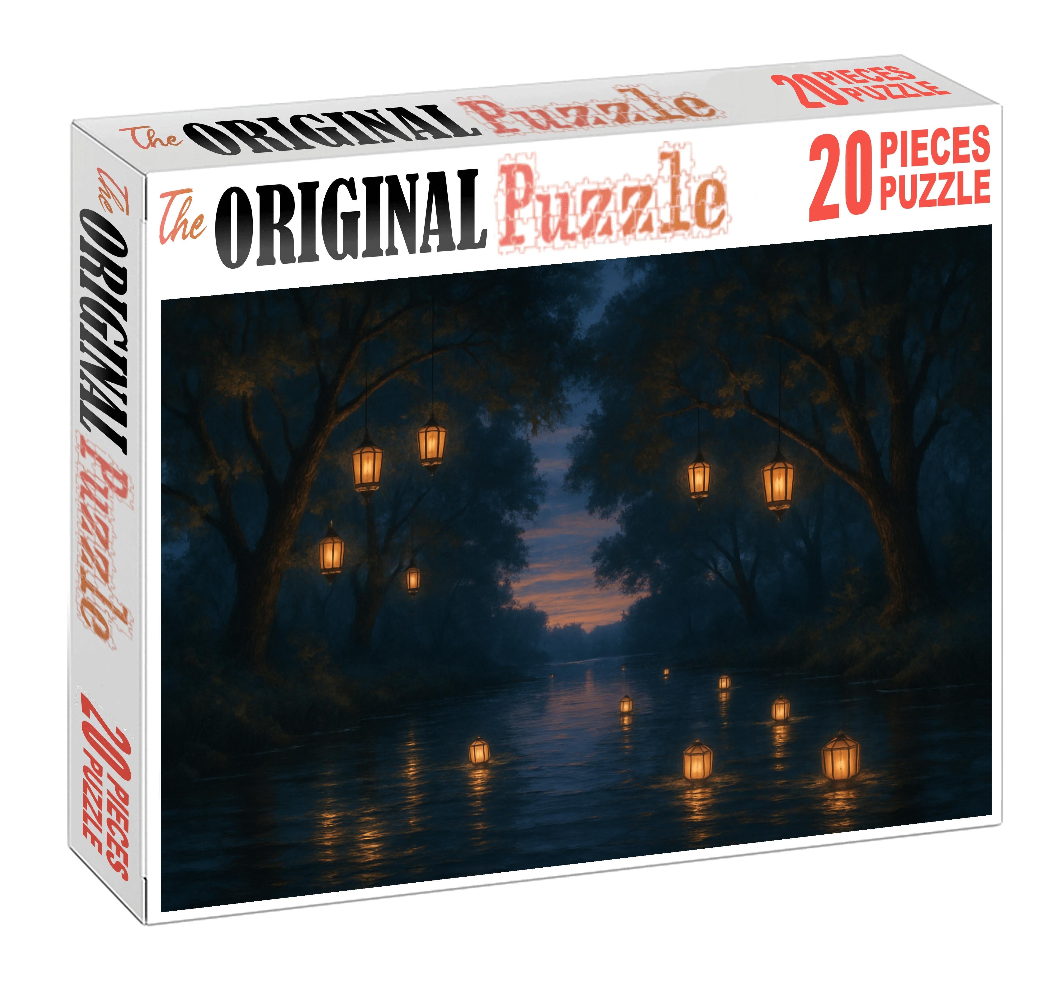Evening Lantern Festival By The River Puzzle For Adults