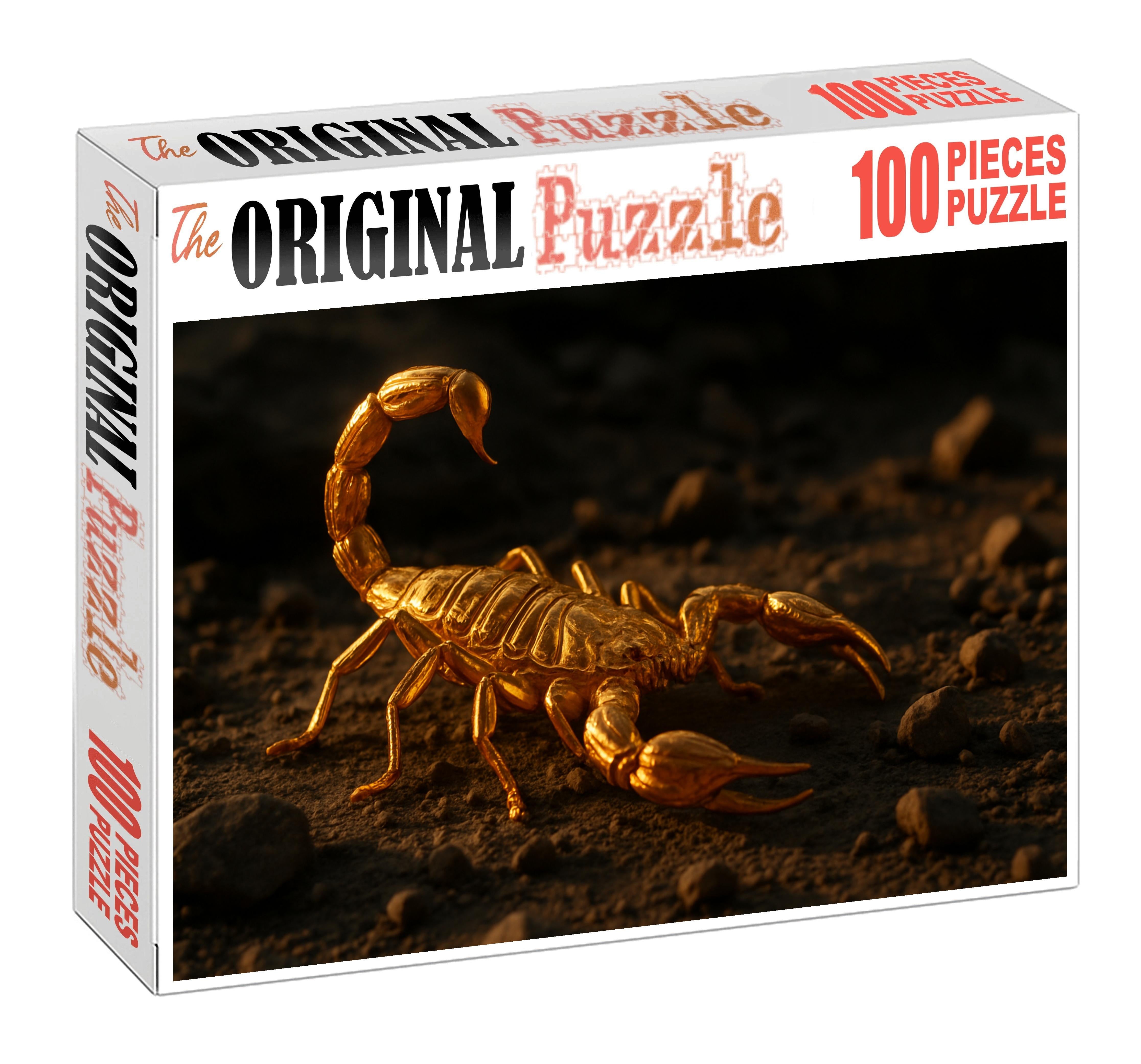 Golden Vein Scorpion Venomous Arachnid With Metallic Gold Exoskeleton And Strategic Ambush Techniques Puzzle Collection