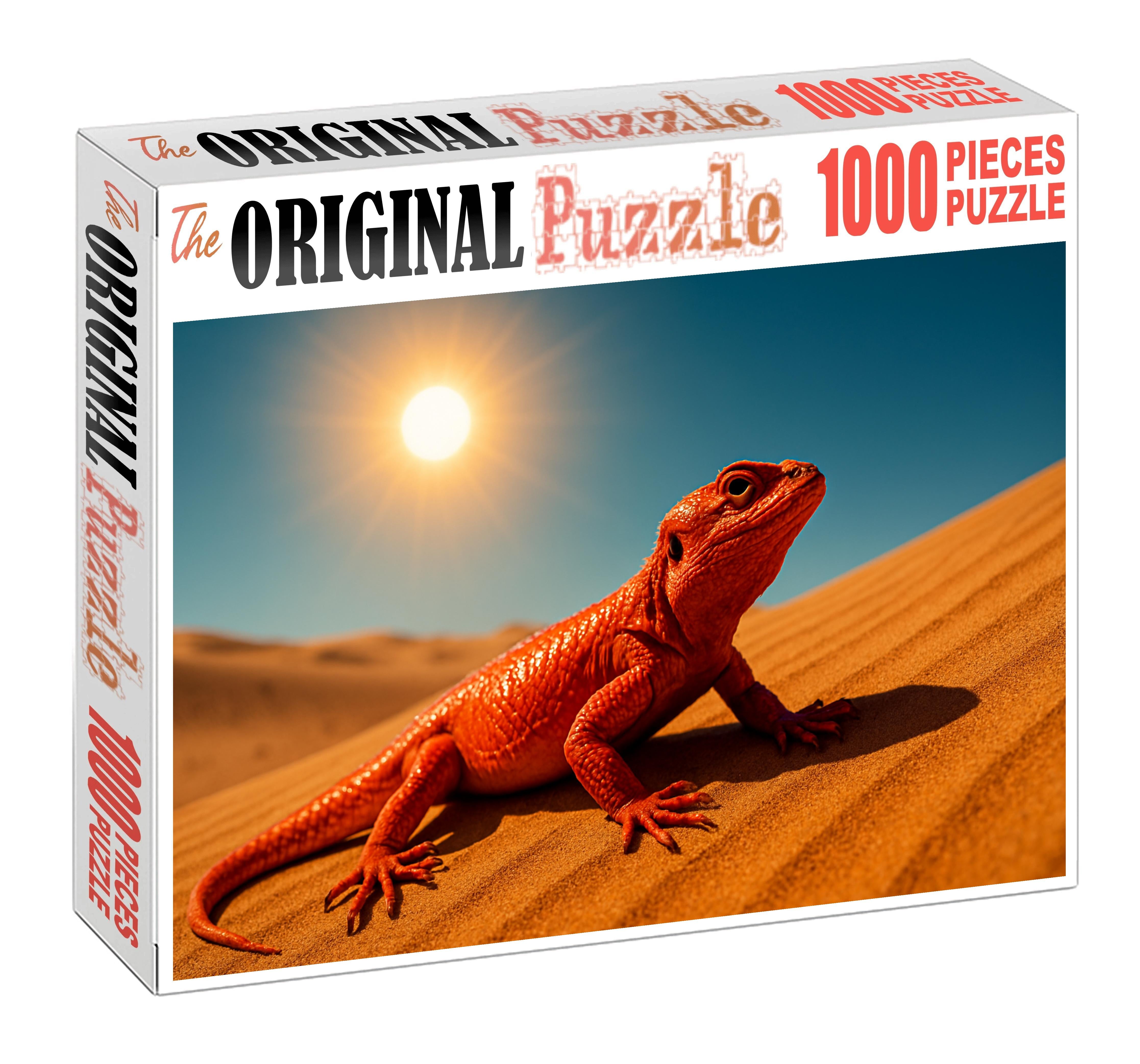 Crimson Dune Lurker Small Reptile With Heat-reflective Scales Mini Puzzle