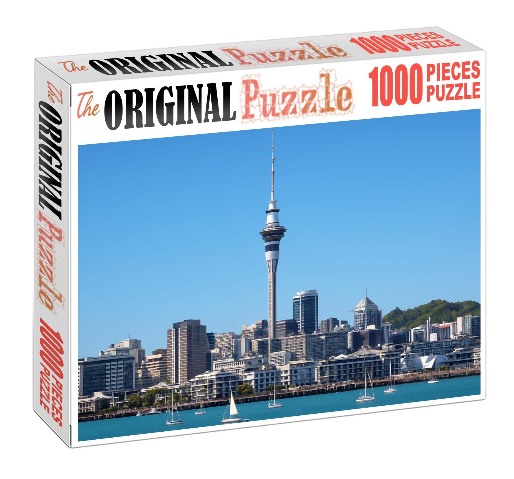Auckland Waterfront Skyline New Zealands Leading Harbor City Silhouette 300 Piece Puzzle
