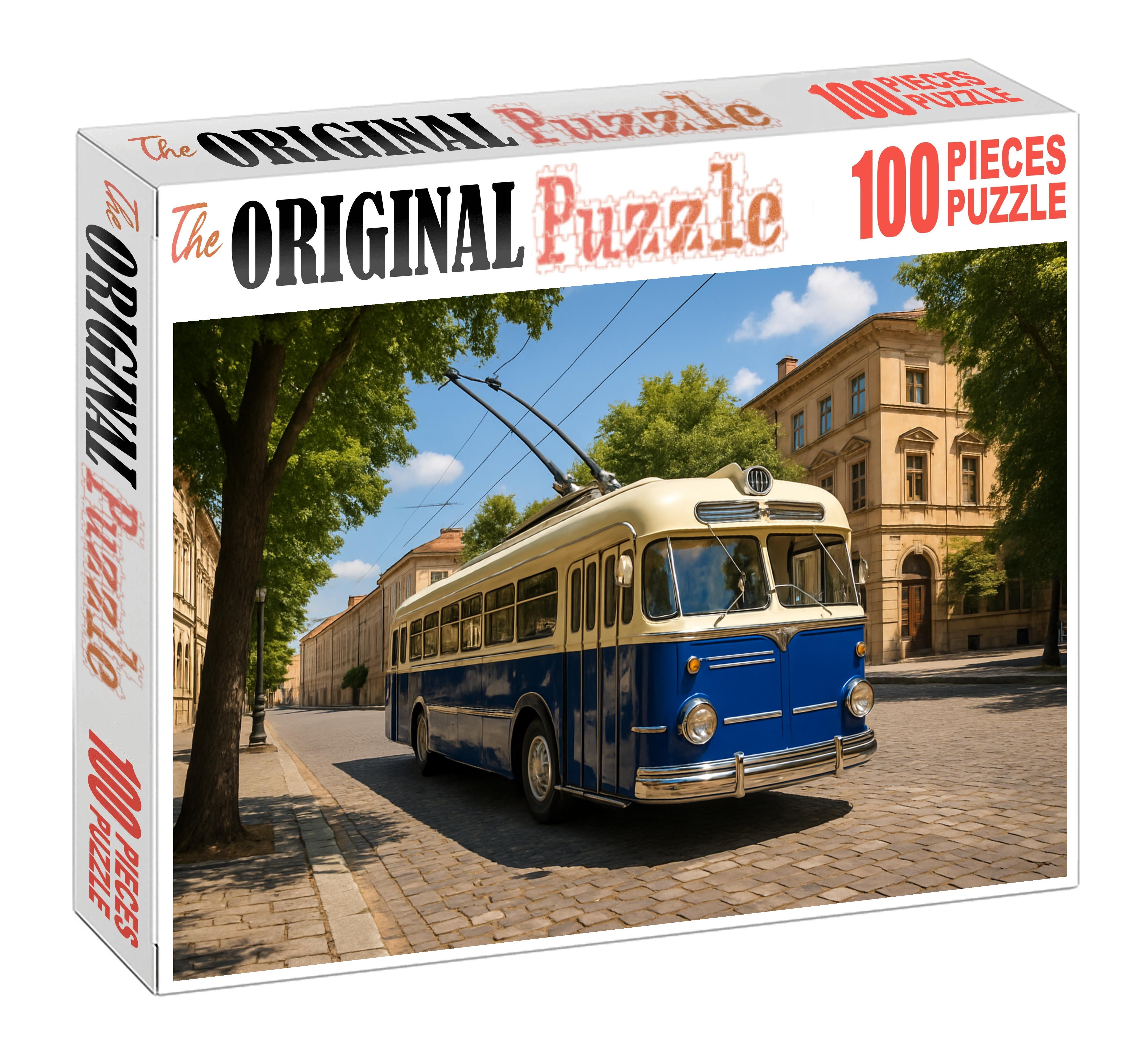 Vintage Electric Trolleybus Puzzle For Kids
