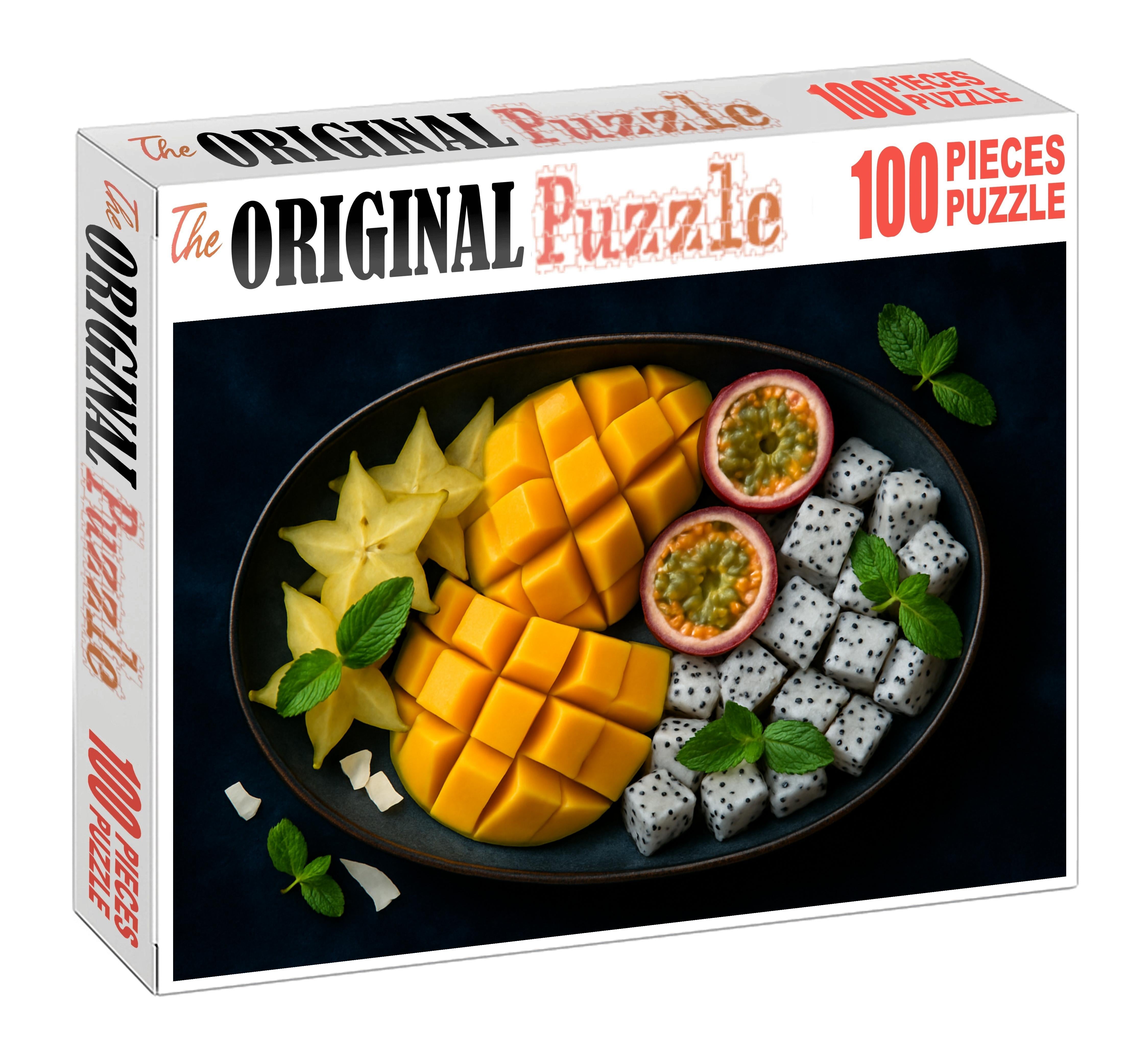 Tropical Twilight Exotic Fruits Under Moonlight Glow 20 Piece Puzzle