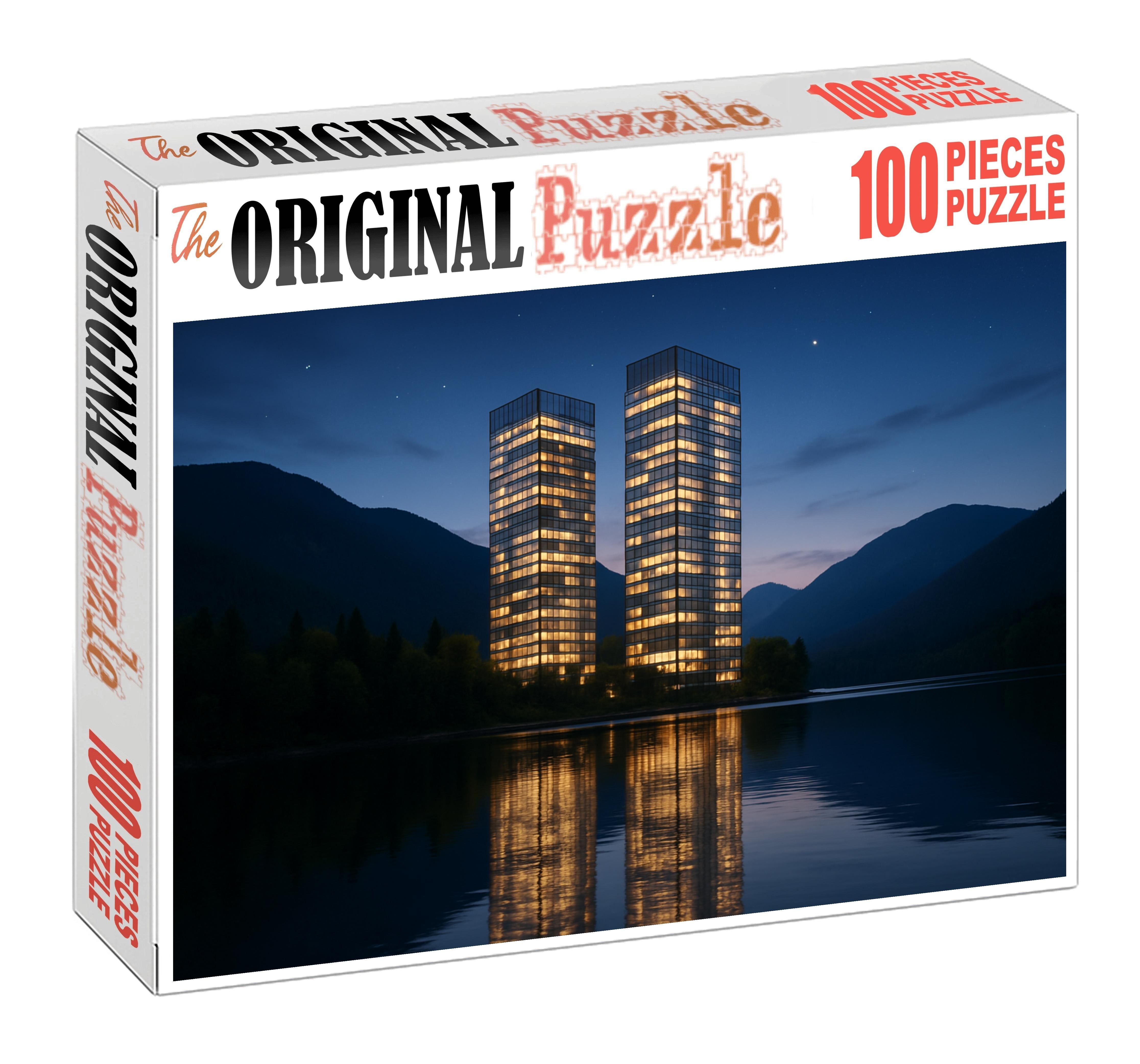 Vancouver Coal Harbour Skyline Waterfront High-rise Cluster With Natural Mountain Backdrop Puzzle Challenge