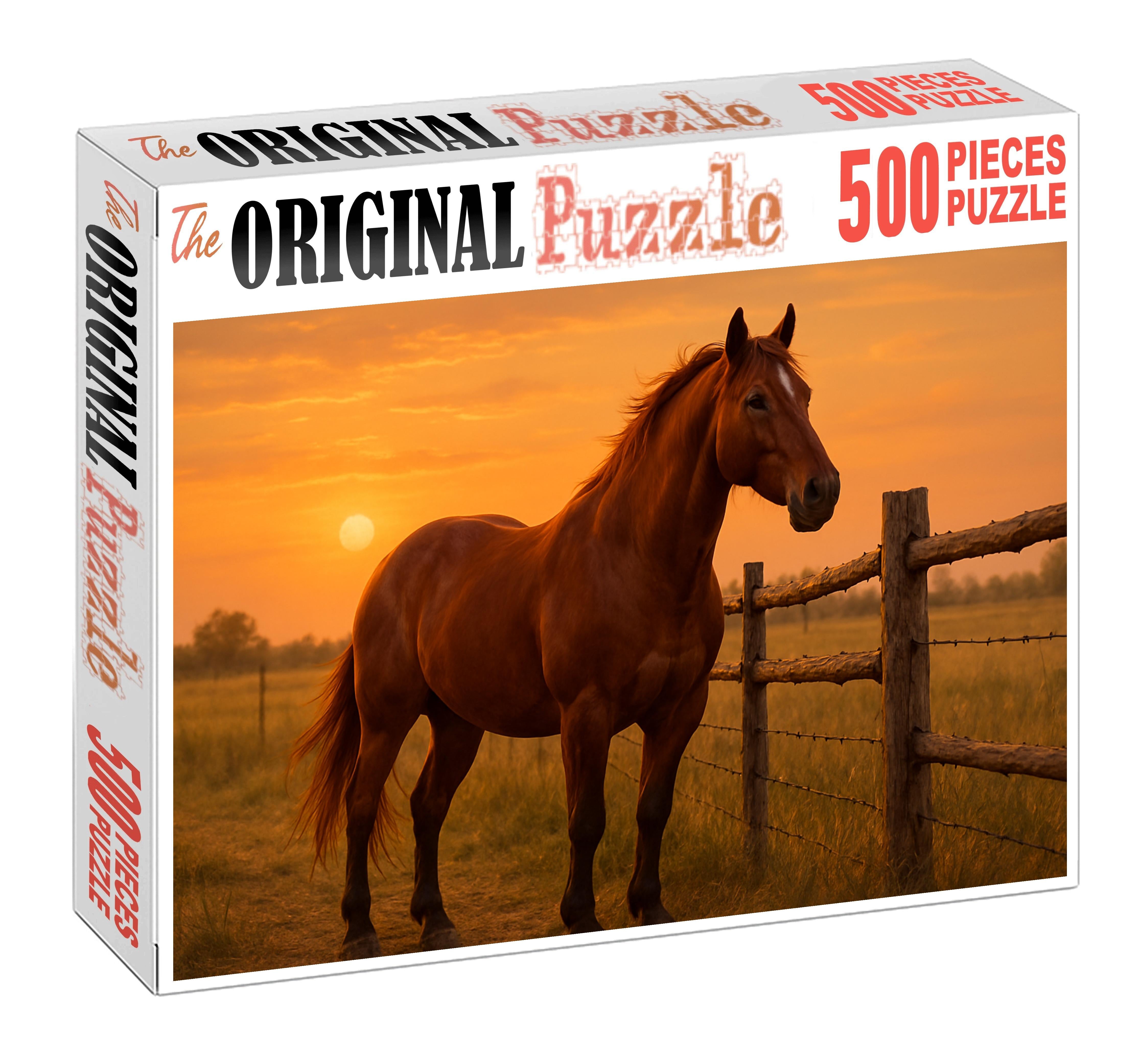 Copper Canyon Rich Chestnut Stock Horse With Steady Presence Custom Jigsaw Puzzle