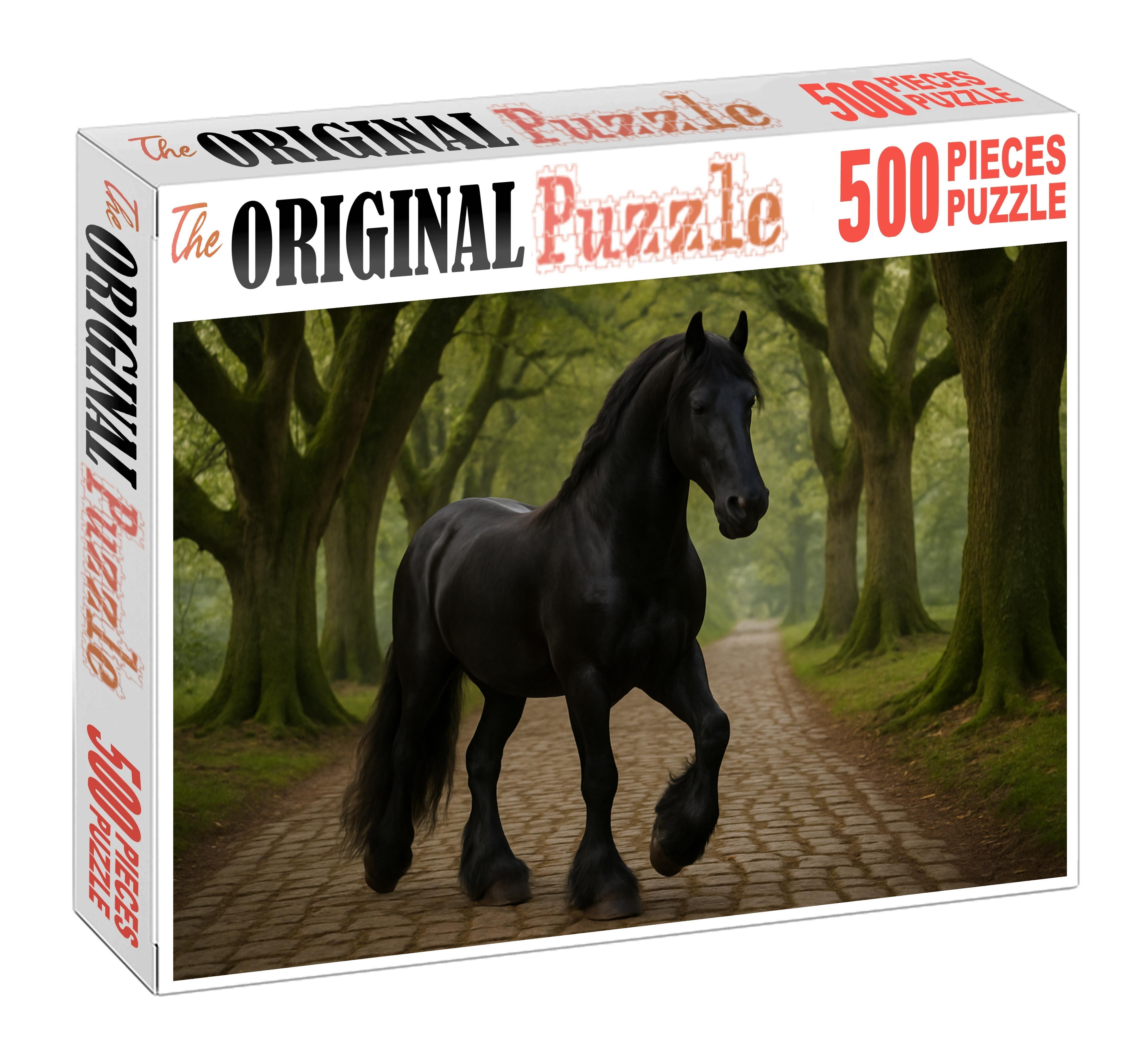 Ebony Monarch Friesian Stallion Challenging Puzzles