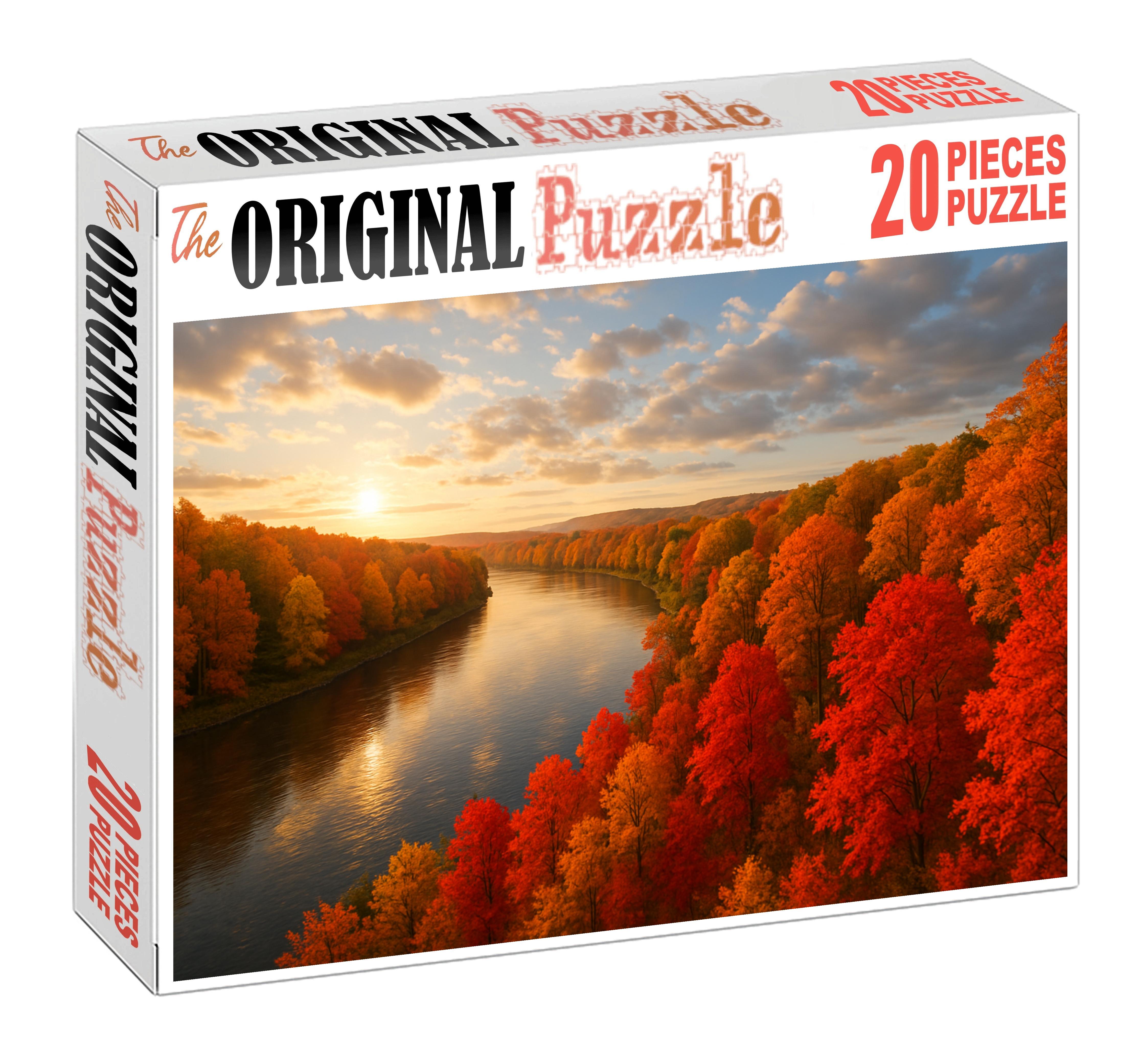 Autumn Riverbend Panorama Puzzle Collection