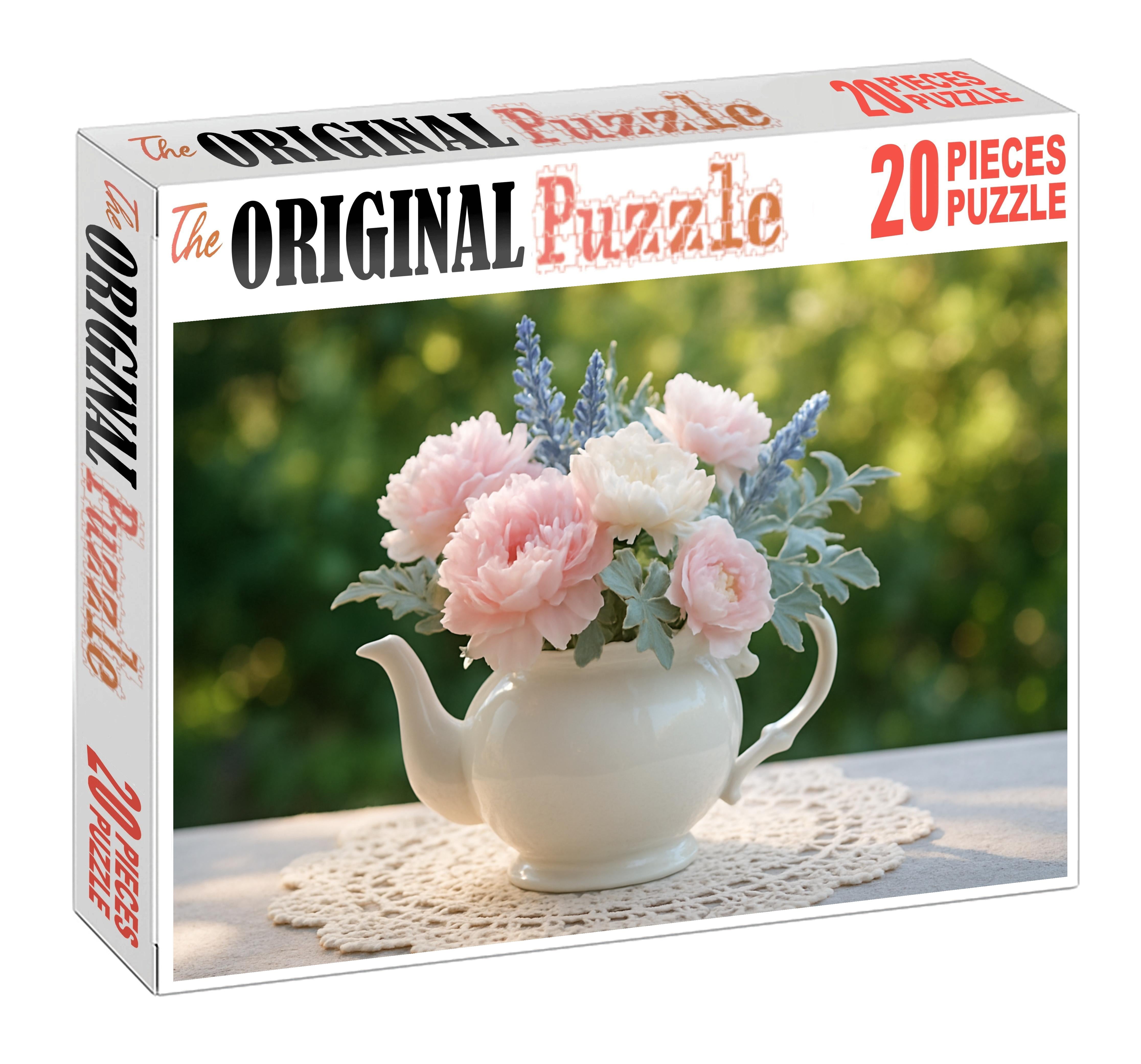 Vintage Garden Tea Party Soft Pastel Blooms With Lace And Porcelain Accents Family Puzzles