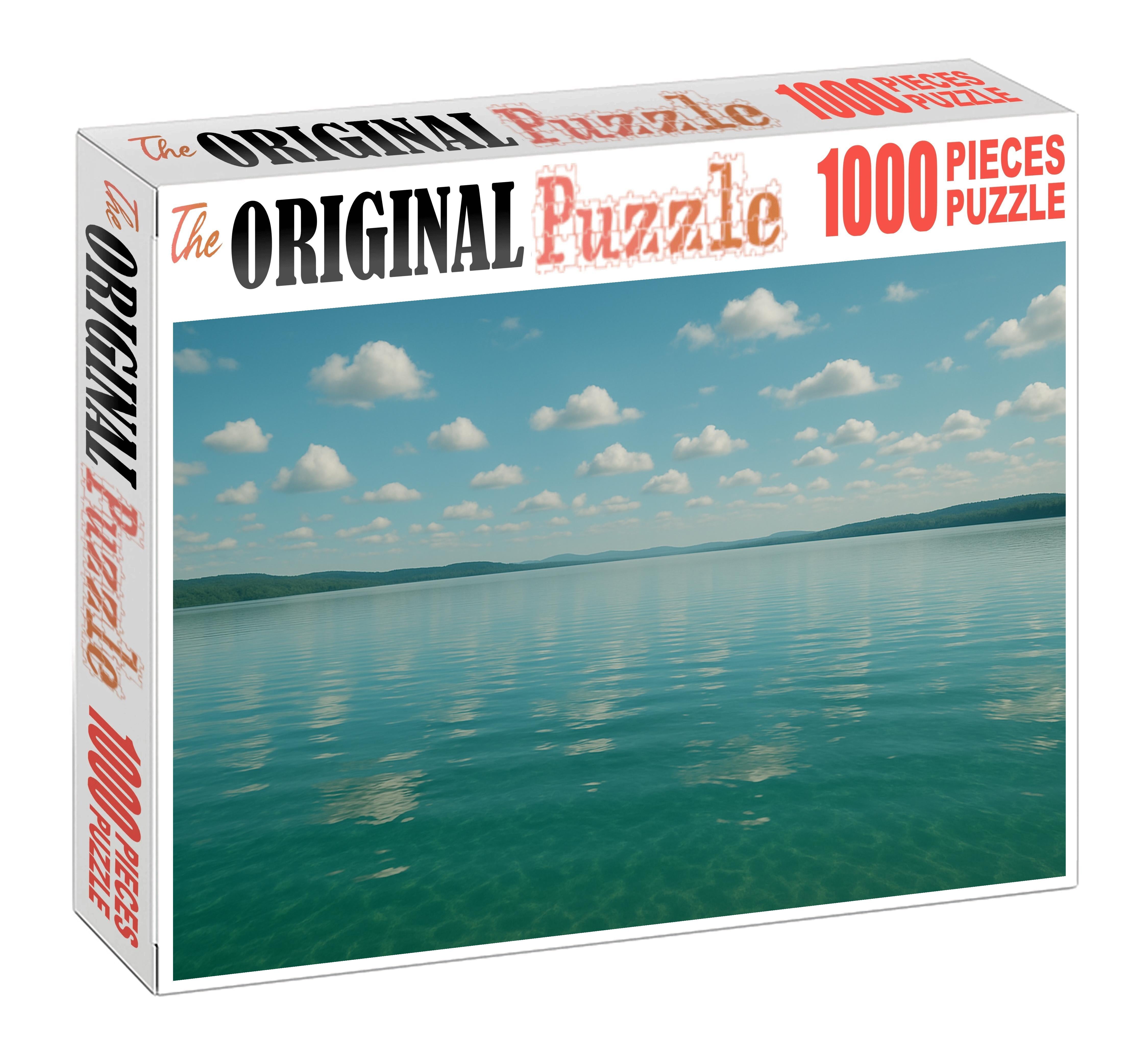 Emerald Twilight Reflection Enchanting Hues Above Tranquil Waters Puzzle Collection