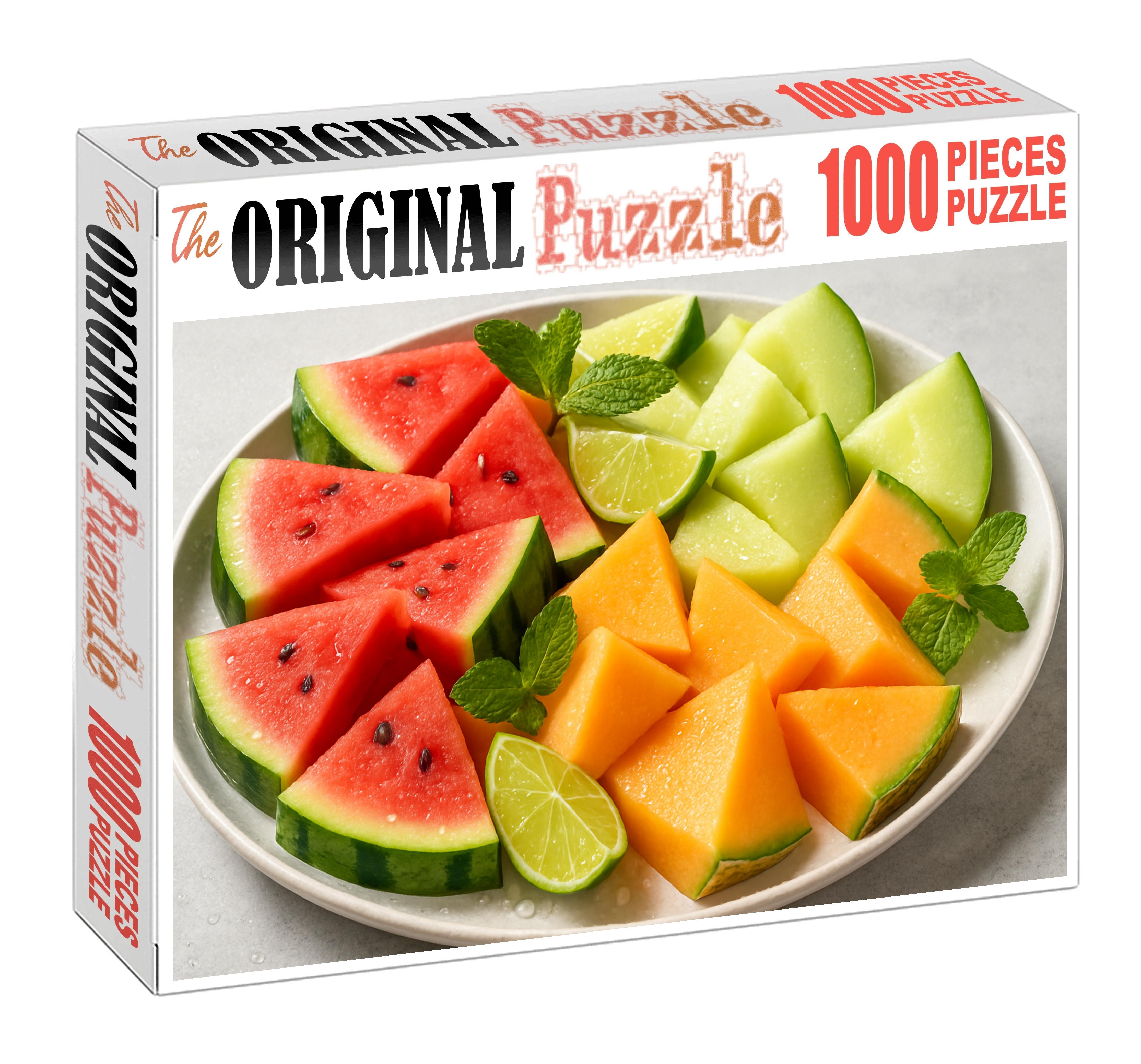 Sunrise Melon Medley Watermelon Cantaloupe And Honeydew Trio 100 Piece Puzzle