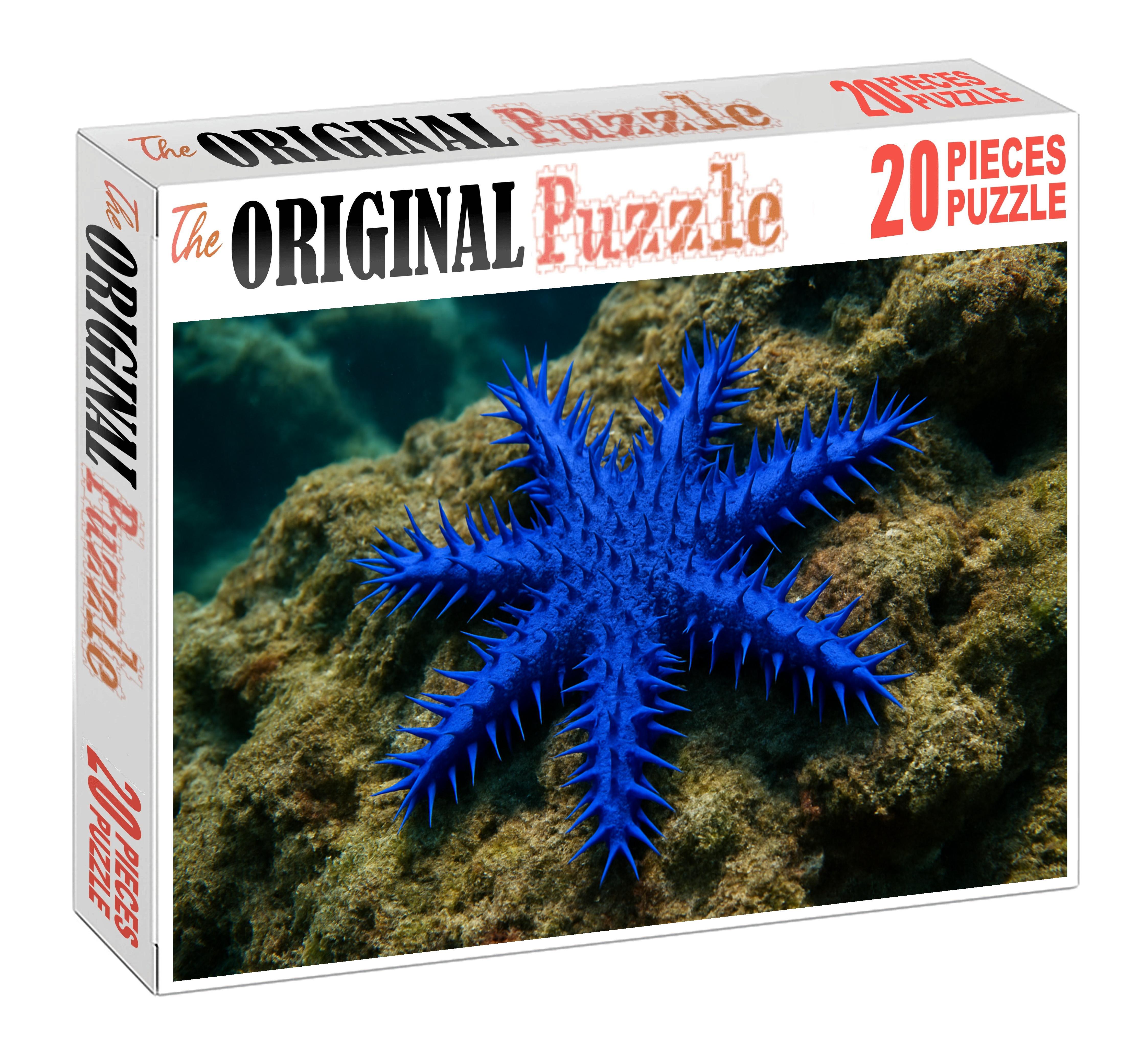 Sapphire Thorn Star Radiant Echinoderm With Vibrant Spiked Rays Mini Puzzle