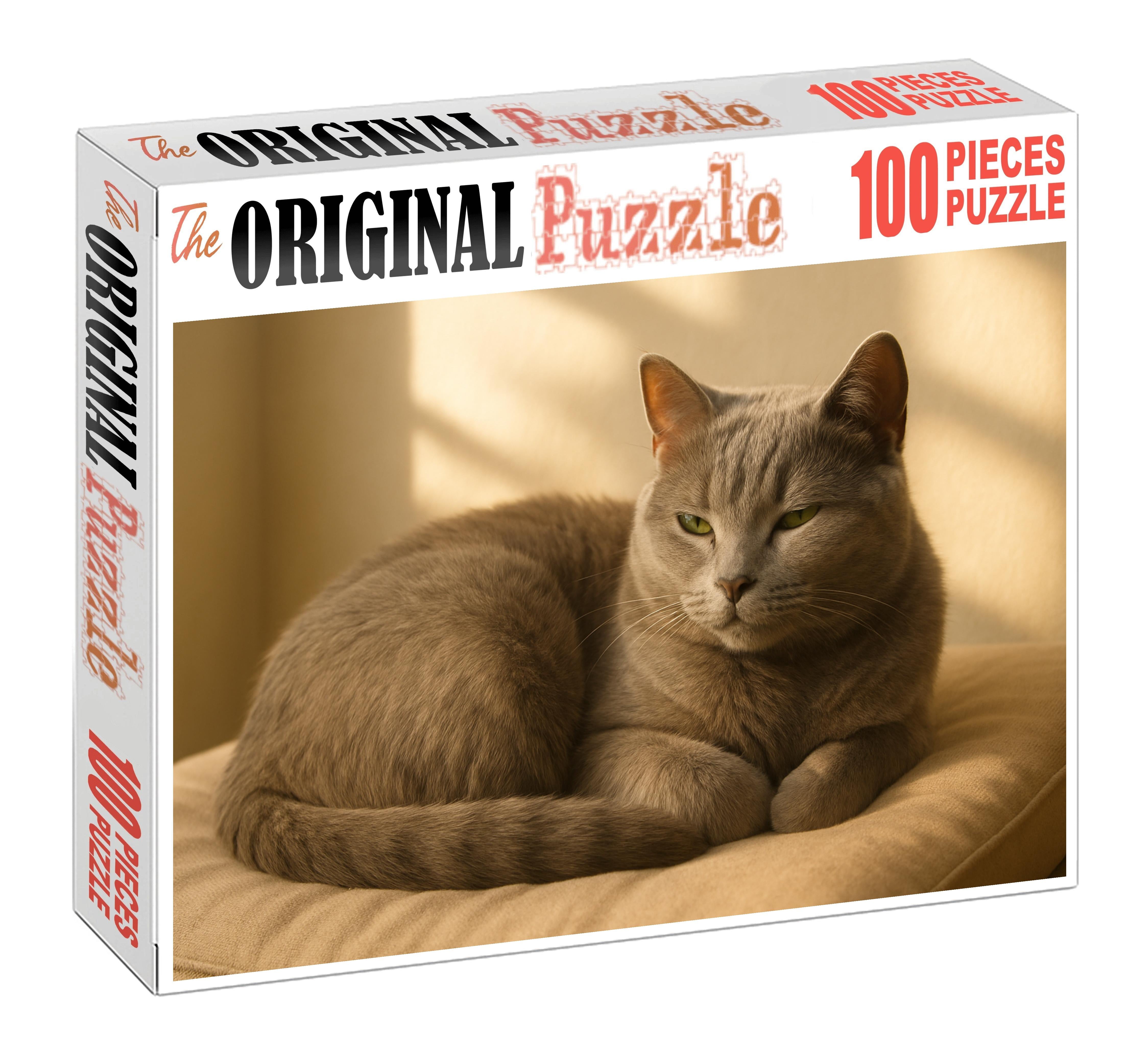 Moonlit Velvet Soft Grey Plushcoat With Calm Demeanor Mini Puzzle