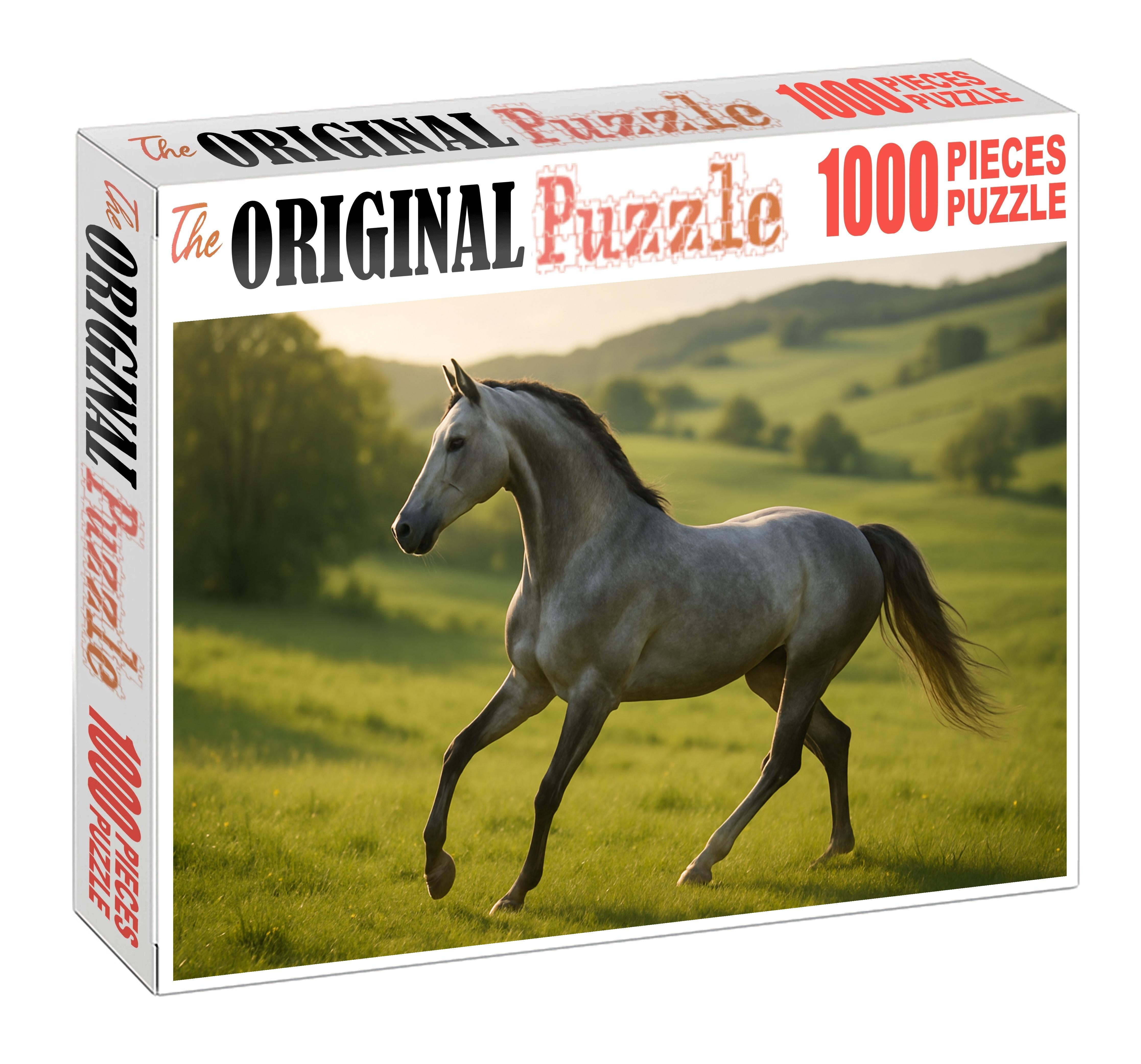 Silver Moon Gazelle Graceful Gray Mare With Effortless Canter Puzzle For Adults