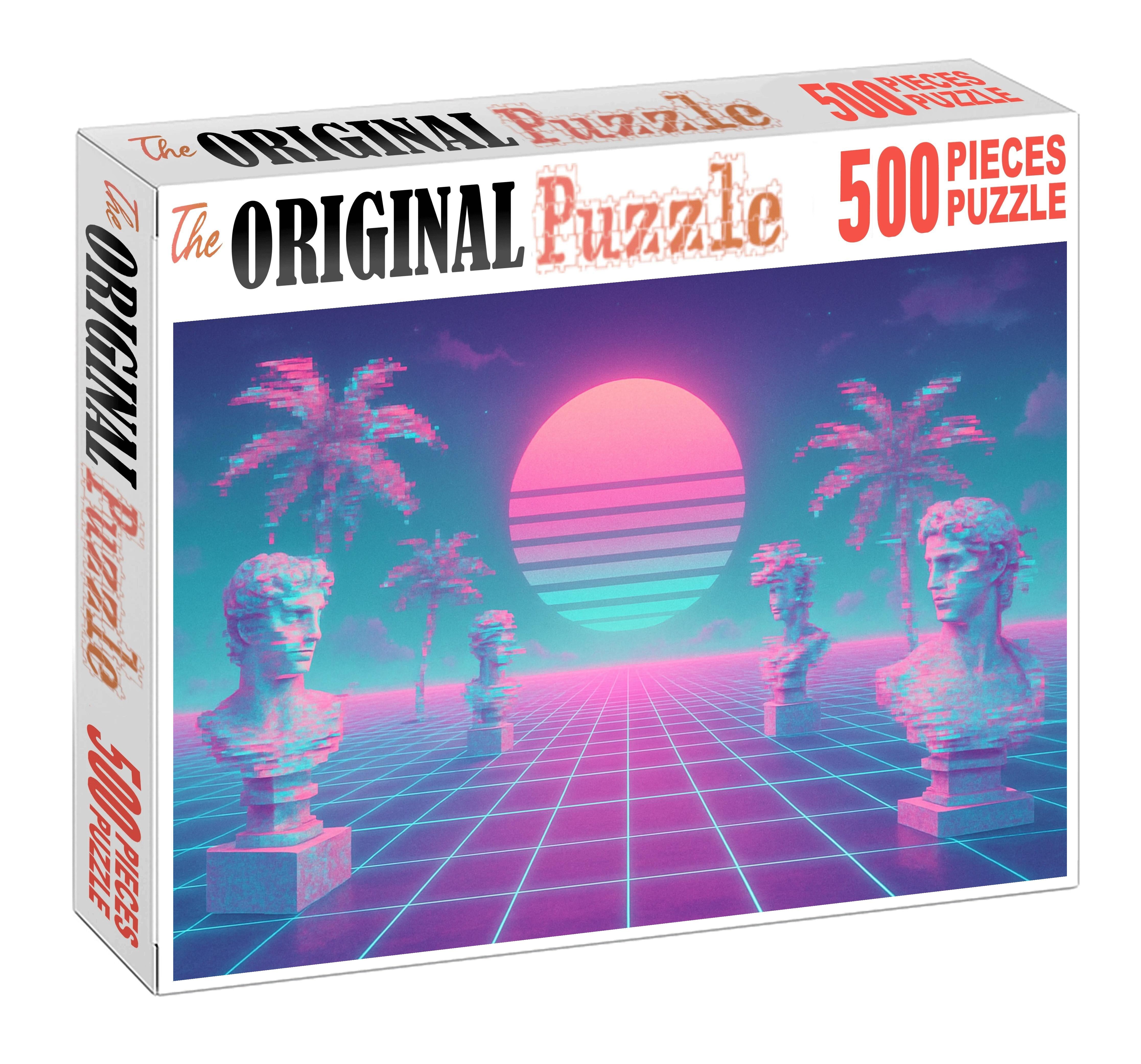 Vaporwave Dreamscape Surreal Internet Nostalgia And Pastel Hues 50 Piece Puzzle