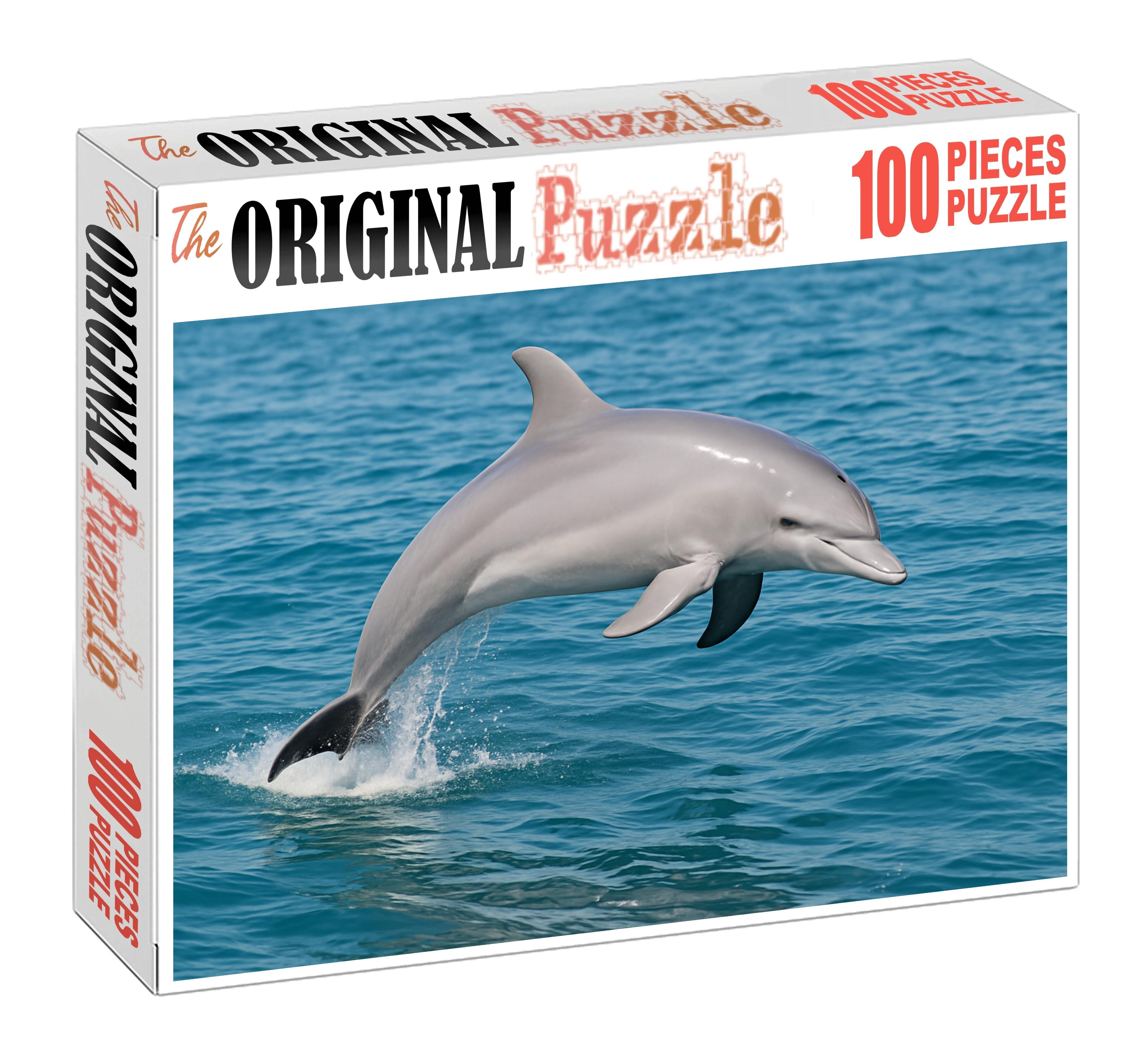 Silkfin Dolphin Agile Marine Mammal With Streamlined Body And Graceful Leaps Puzzle Collection