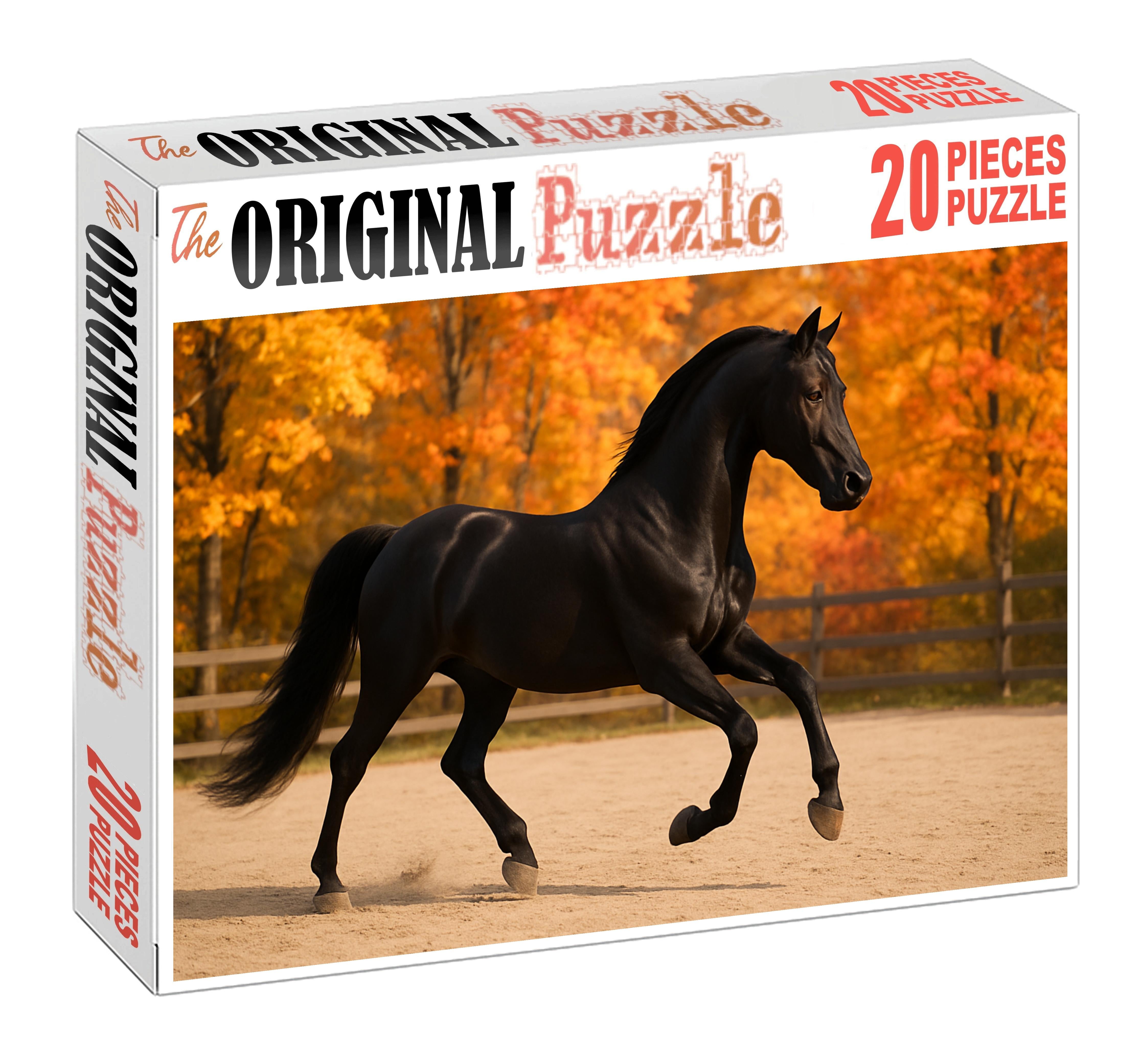Velvet Dancer Silky Black Morgan Mare With Expressive Gaits 50 Piece Puzzle