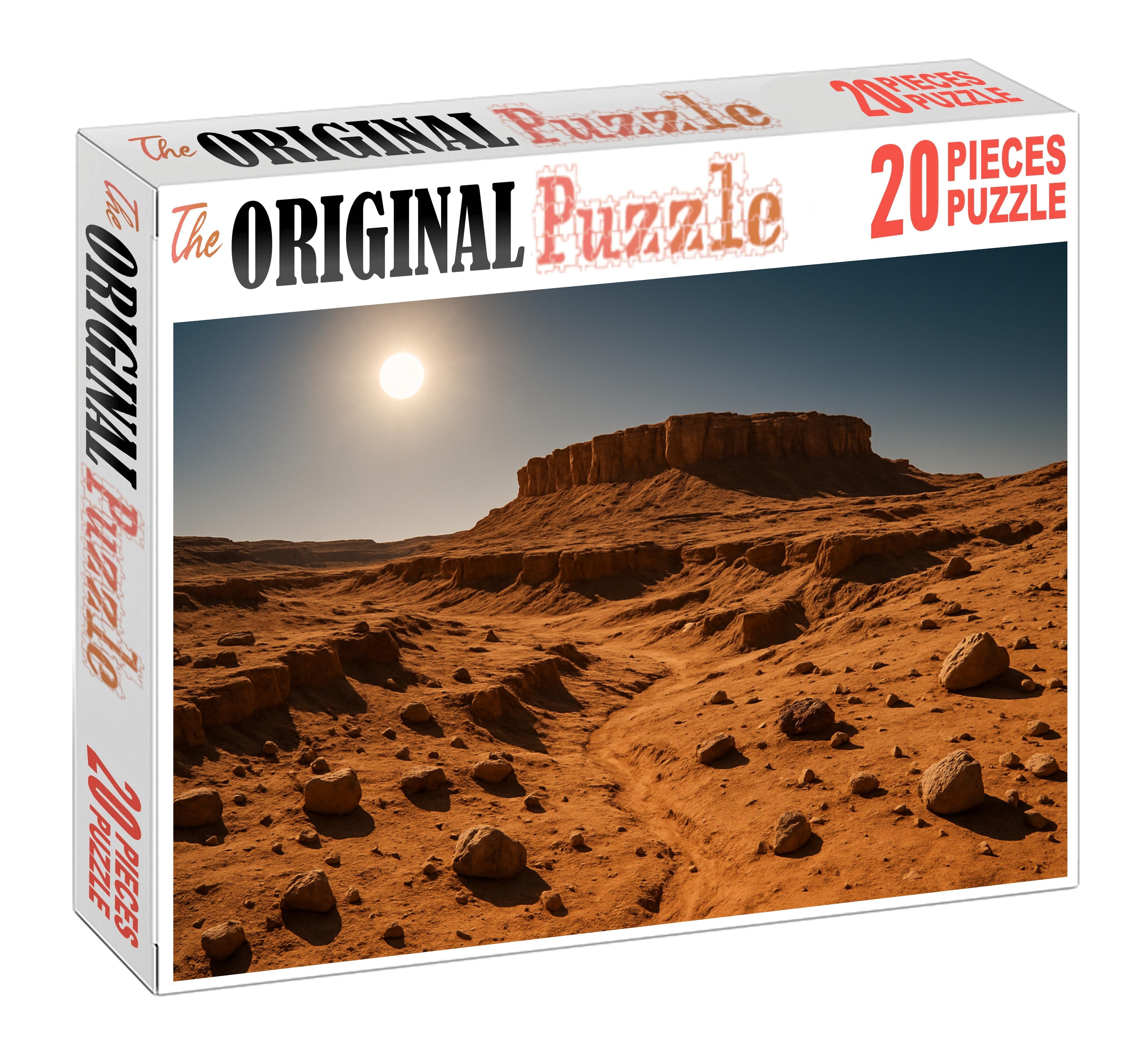 Dusty Amber Plateau Rocky Sand Transition Under Midday Sun Puzzle For Adults
