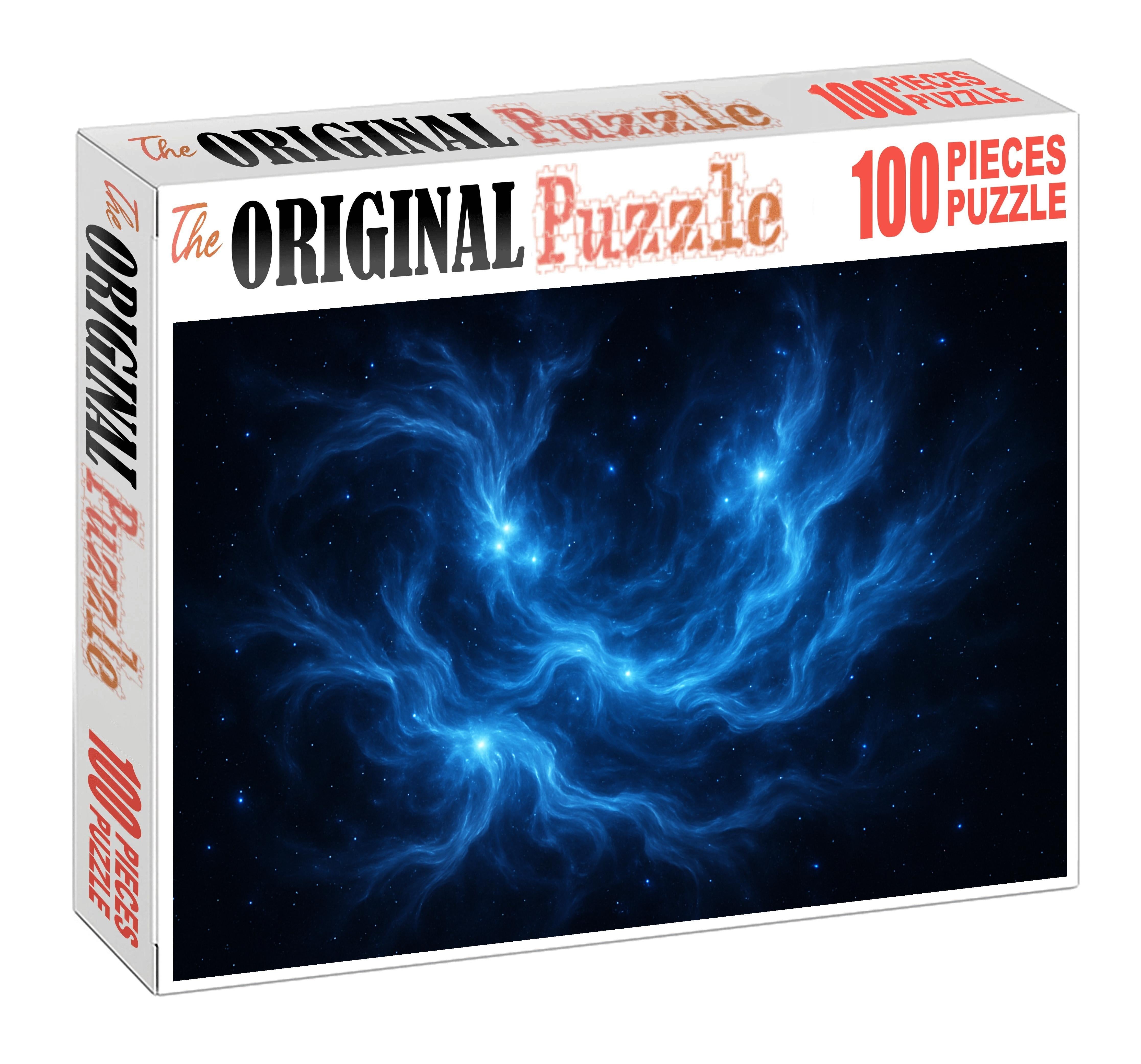 Electric Blue Nebula Veil 100 Piece Puzzle