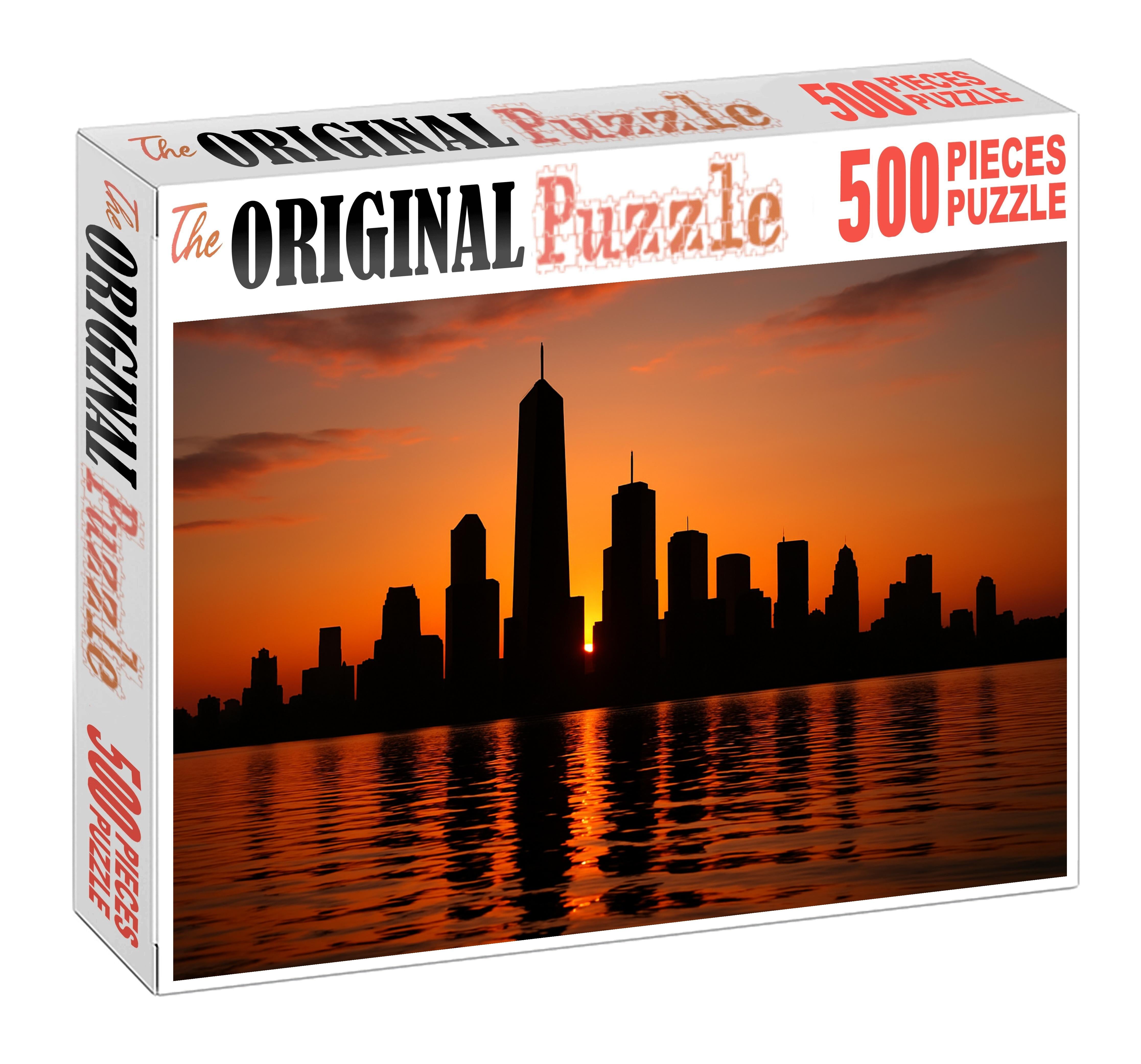 Chicago Loop Skyline Recognized For Its Continuous Waterfront Panorama Puzzle For Adults