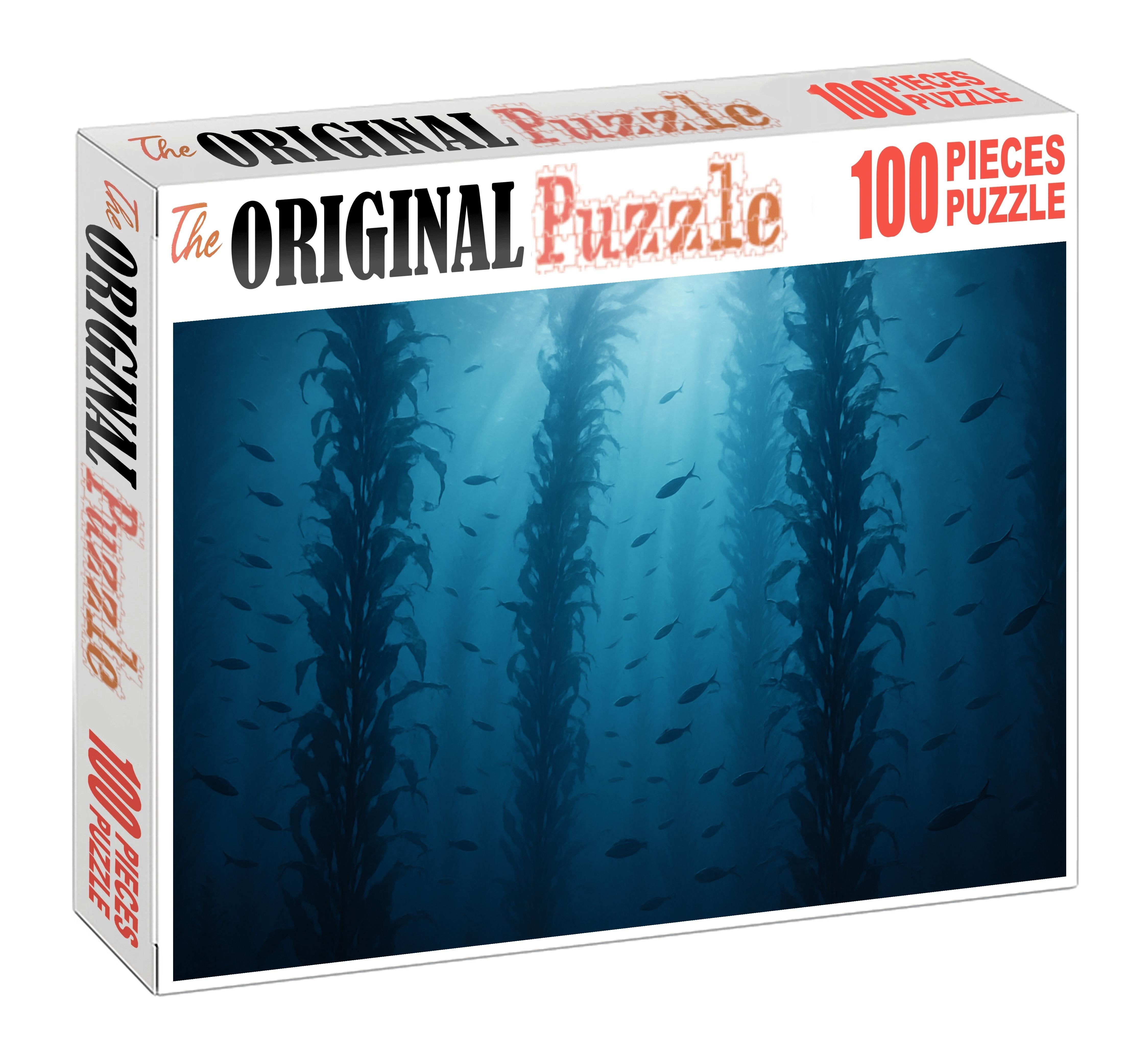 Midnight Kelp Forest Towering Fronds In Cool Shadowed Depths 20 Piece Puzzle