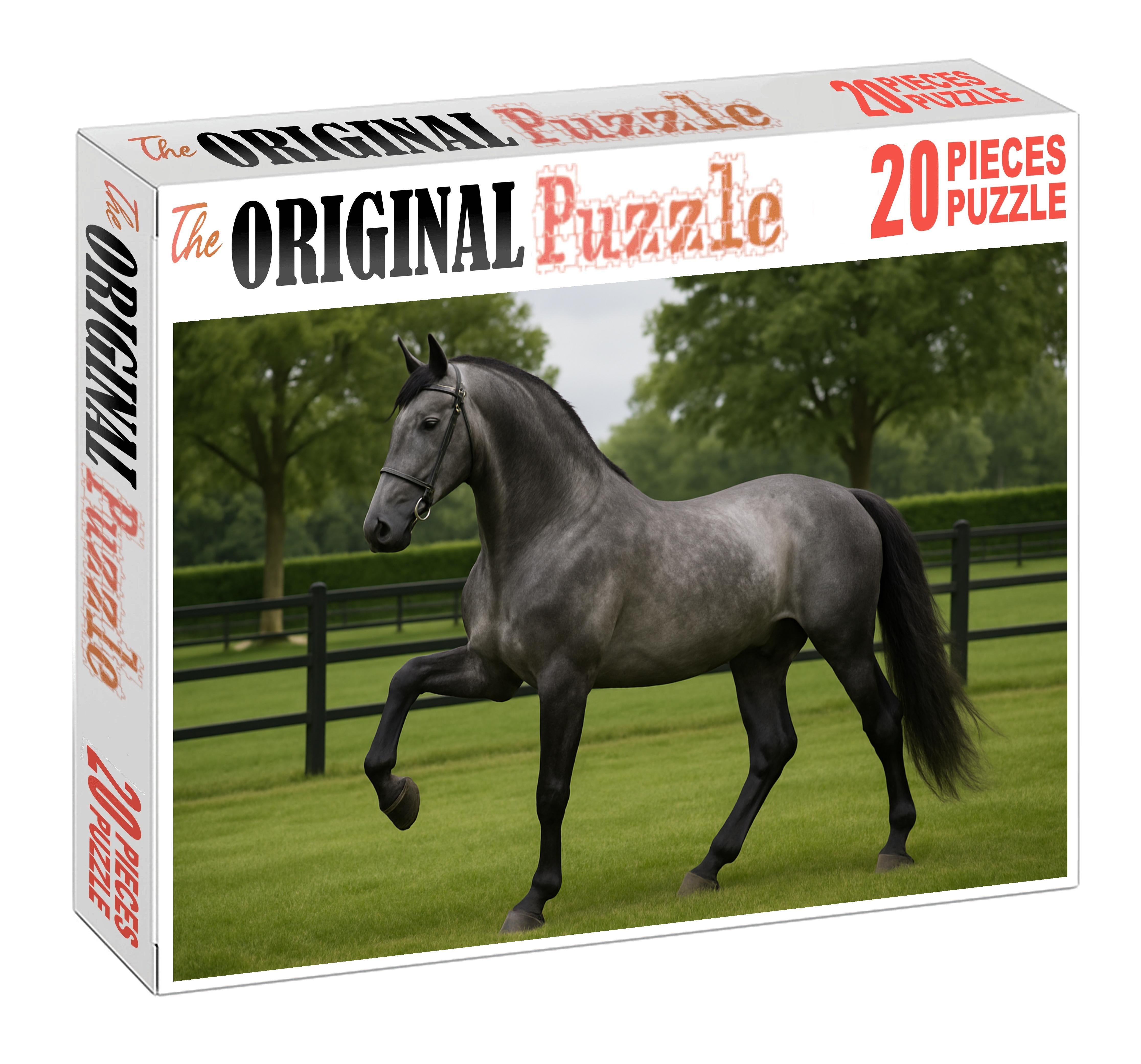 Silver Crest Noble Steel Gray Warmblood With Poised Strength Puzzle For Kids