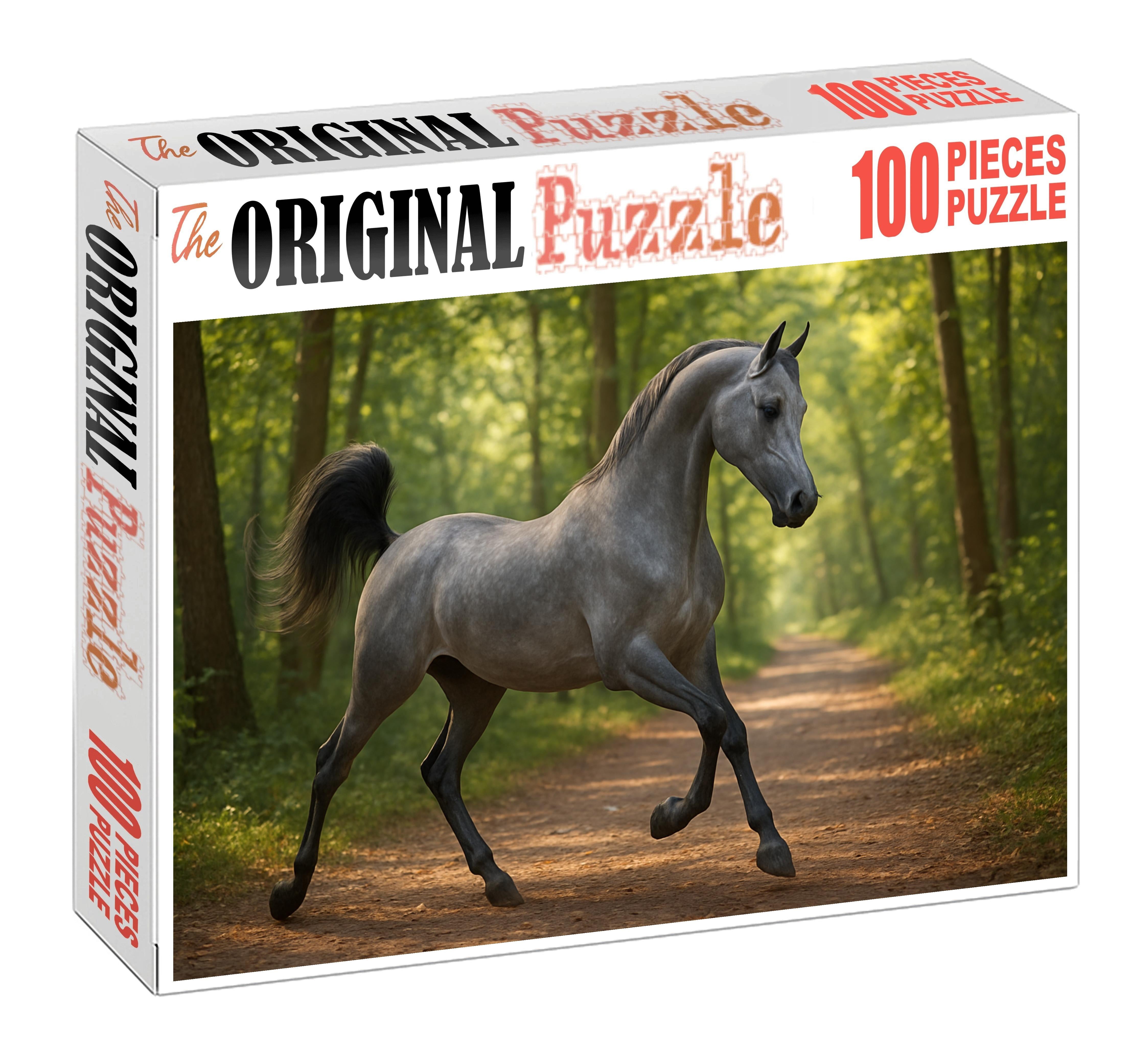 Whispering Willow Graceful Gray Arabian Mare With Floating Canter Puzzle For Kids