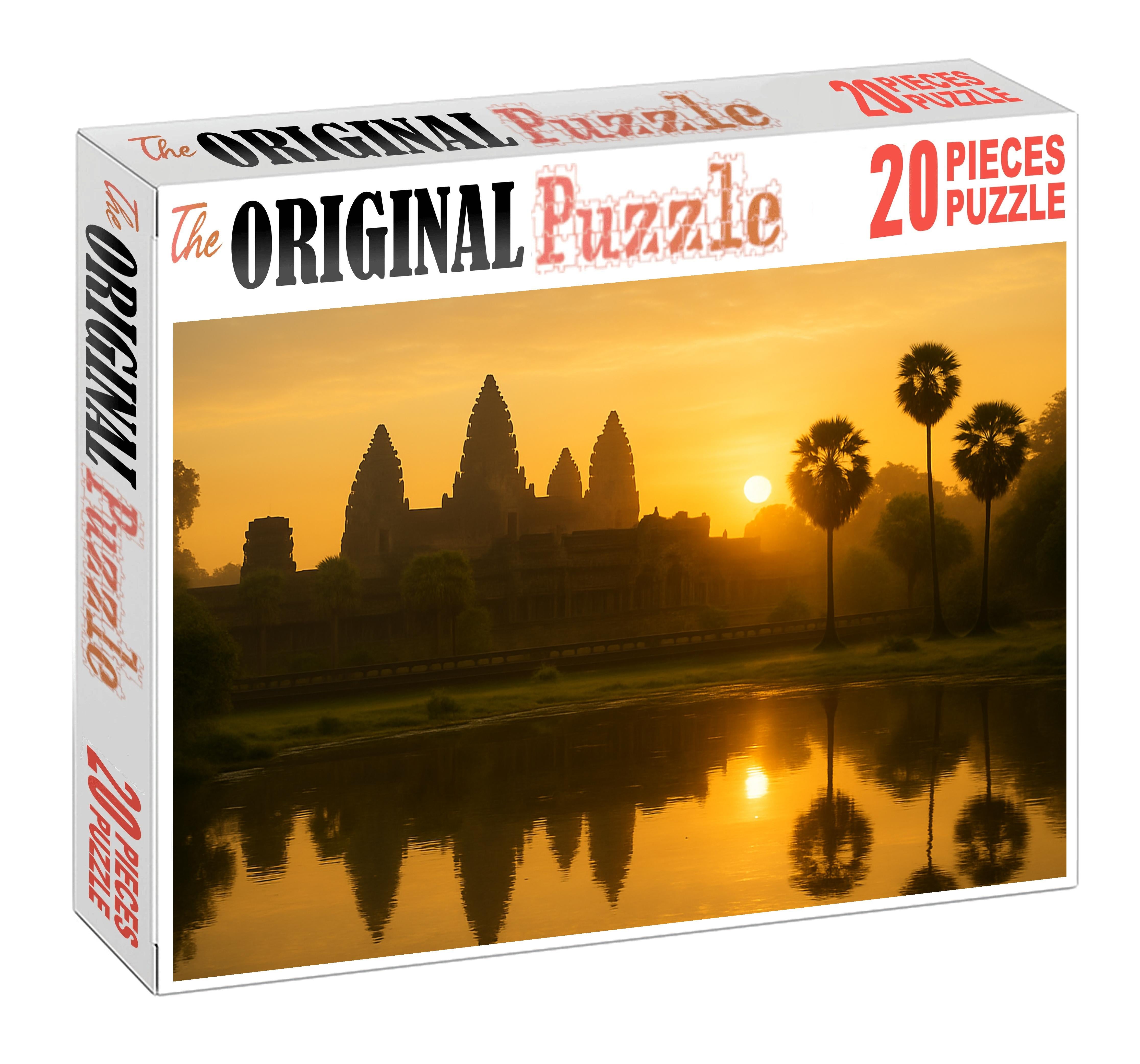 Angkor Wat Situated near Siem Reap Cambodia recognized by 7456 globally as the largest religious monument and symbol of Khmer architecture Wooden Jigsaw Puzzle puzzle