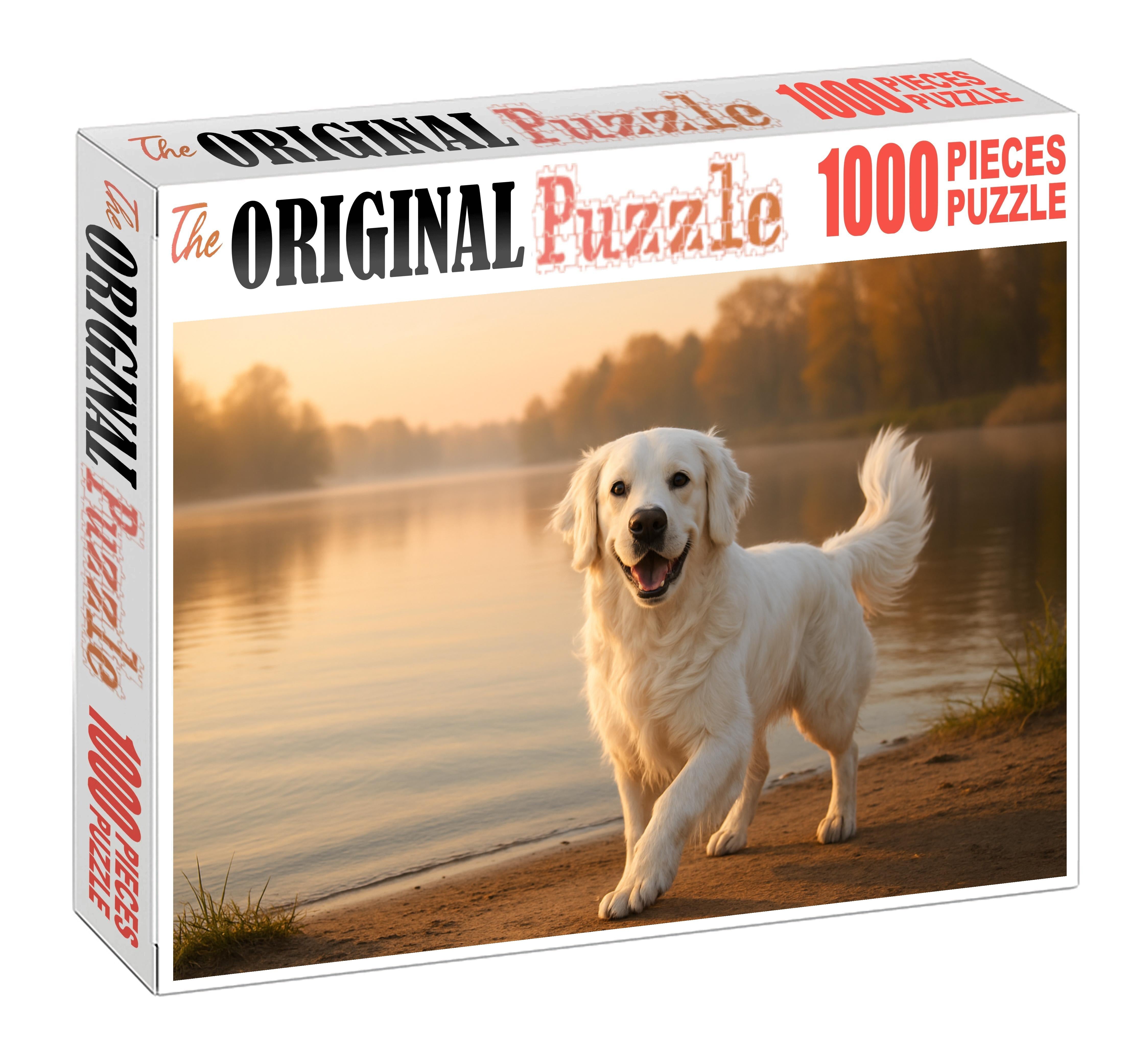 Pearl Glow Pristine White Retriever With Flowing Feathered Coat 200 Piece Puzzle