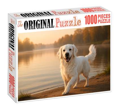 Pearl Glow Pristine White Retriever With Flowing Feathered Coat 200 Piece Puzzle