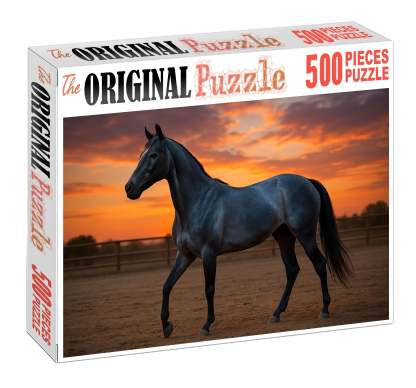 Azure Breeze Elegant Blue Roan Quarter Horse Mare 500 Piece Puzzle