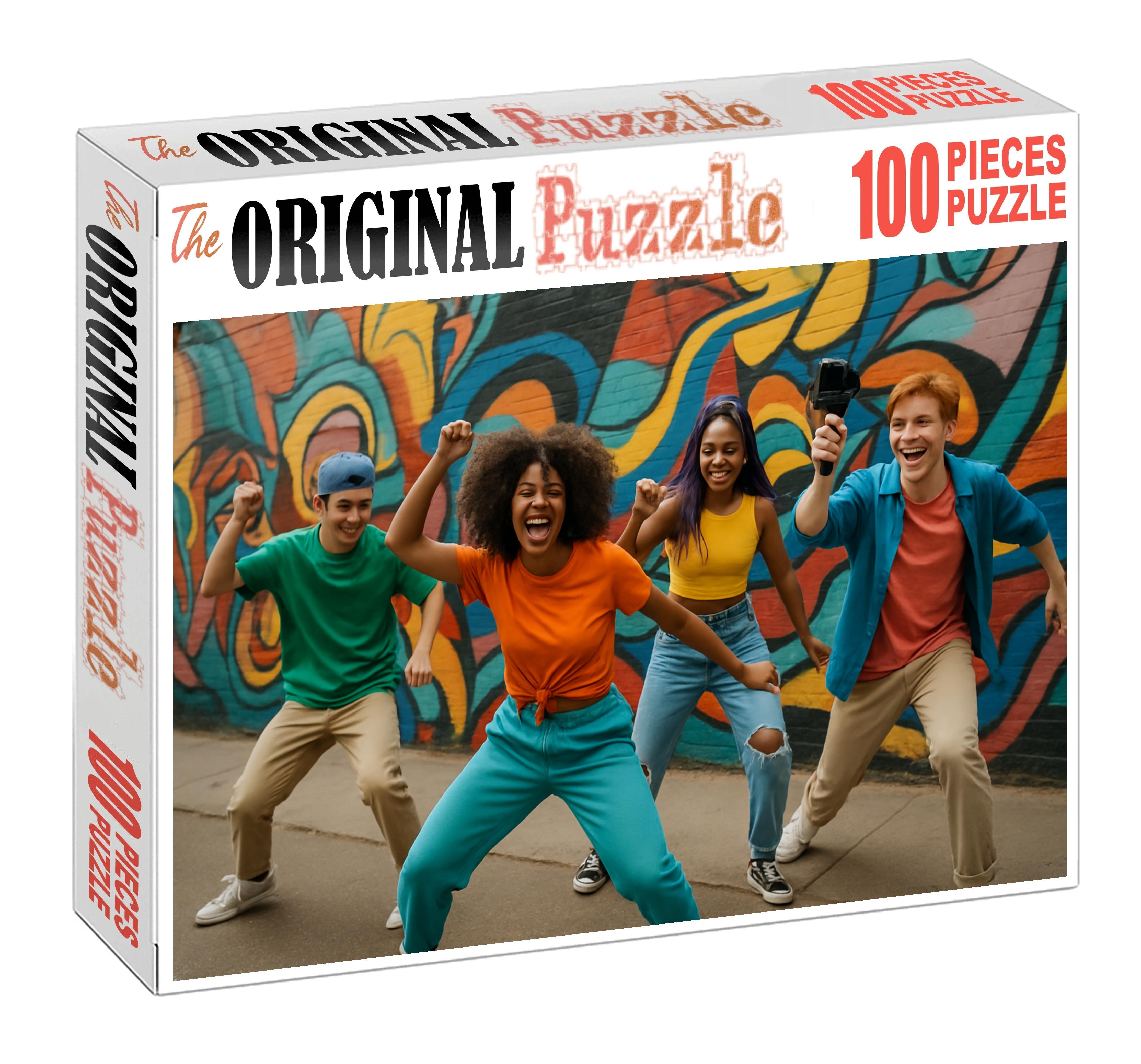 Viral Dance Meme Phenomenon Catchy Moves Igniting Global Social Waves 20 Piece Puzzle