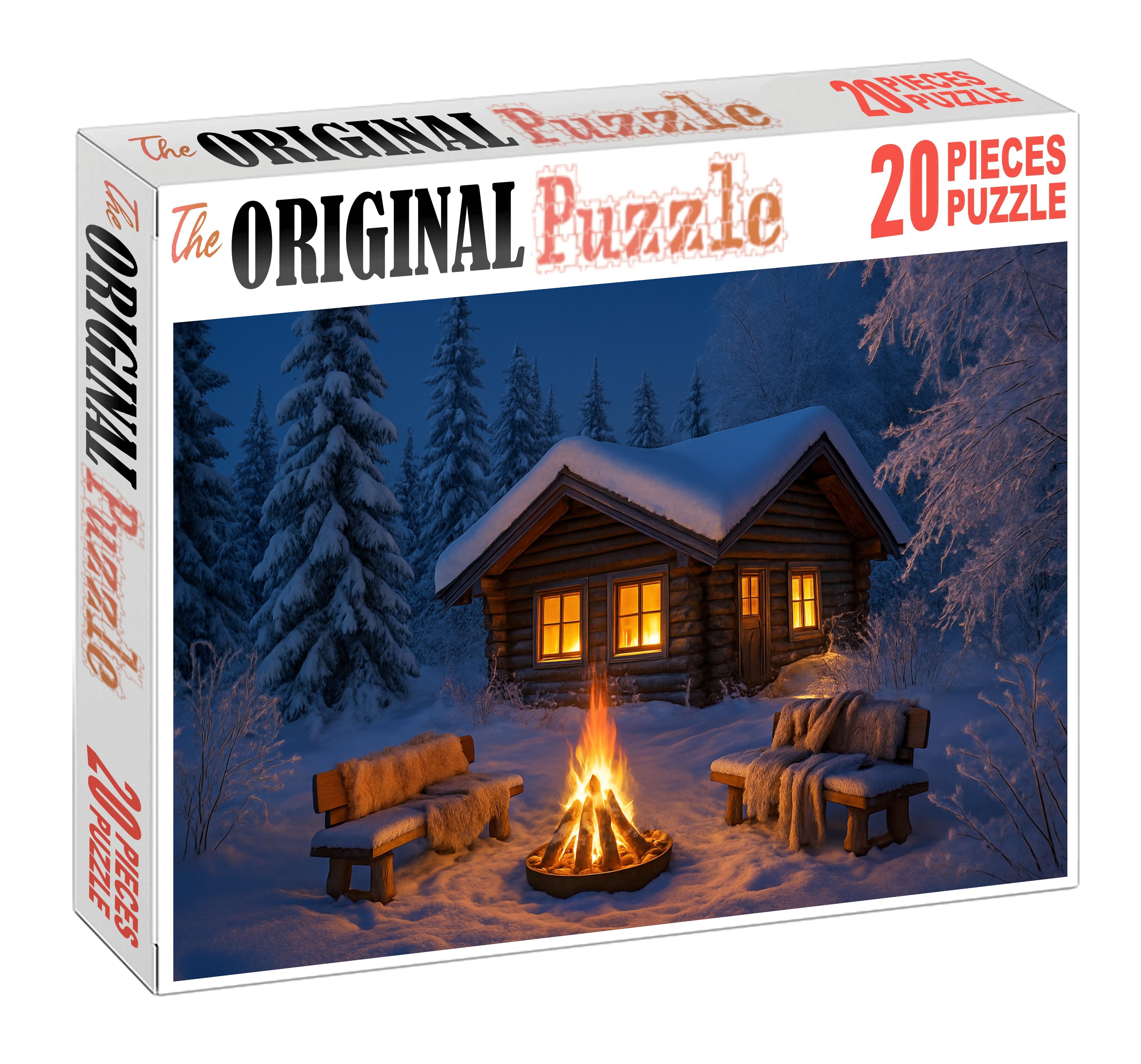 Frost-kissed Cabin Retreat Large Format Puzzle