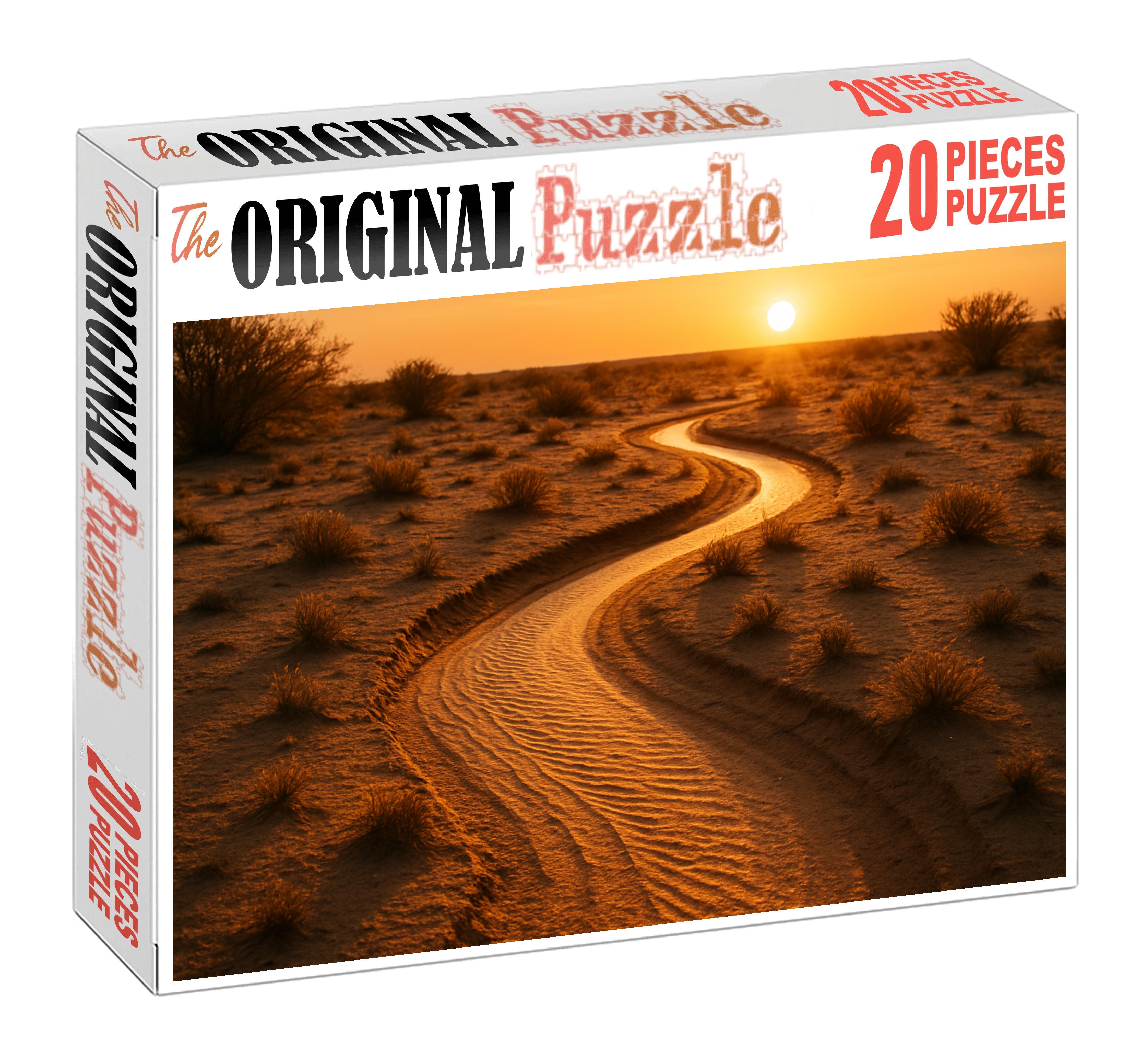 Whispering Sands Wash Ephemeral Streambed Carving Golden Trails 500 Piece Puzzle