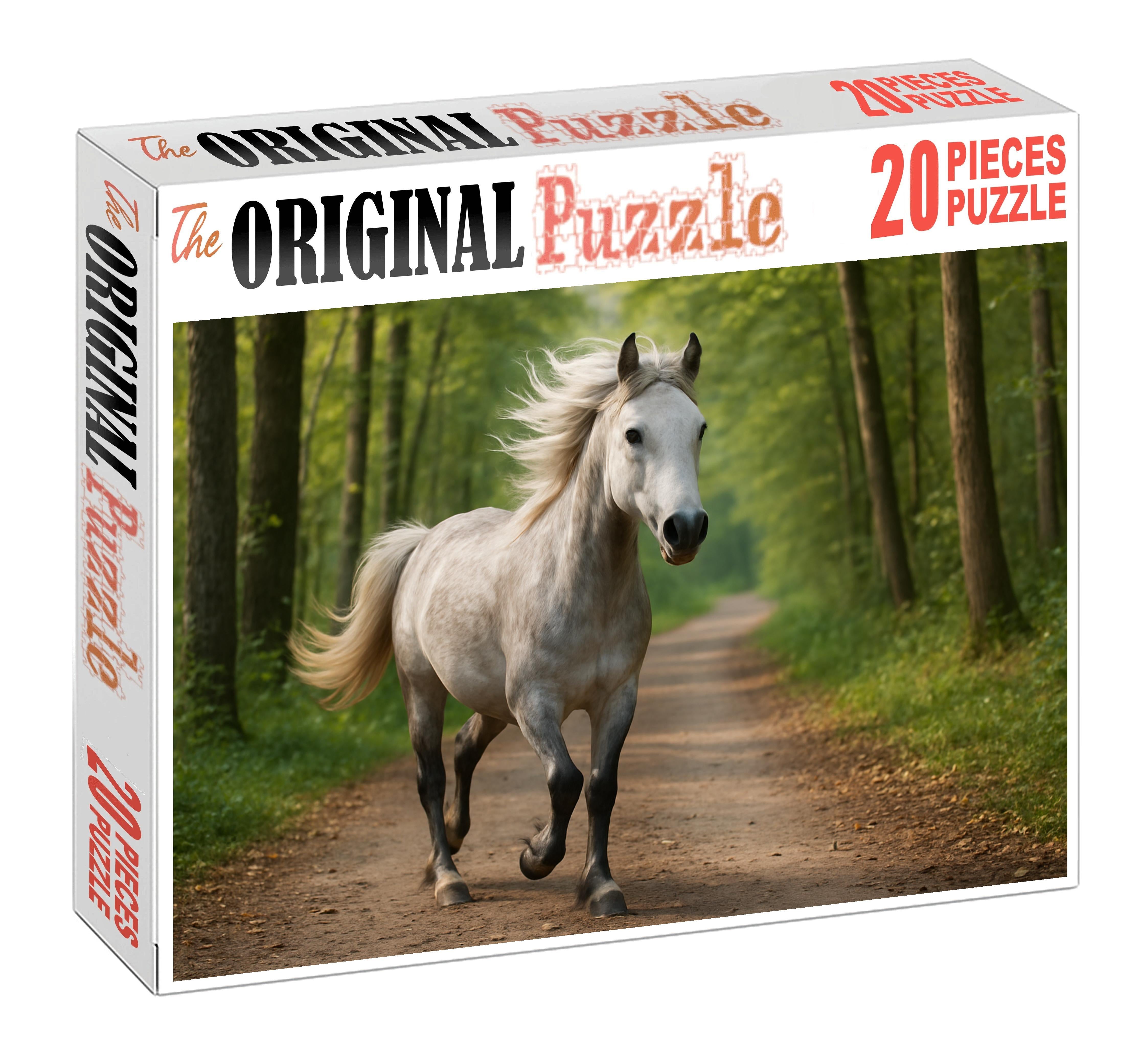 Silver Crest Pony Sleek Gray Pony With Agile Movement Custom Jigsaw Puzzle