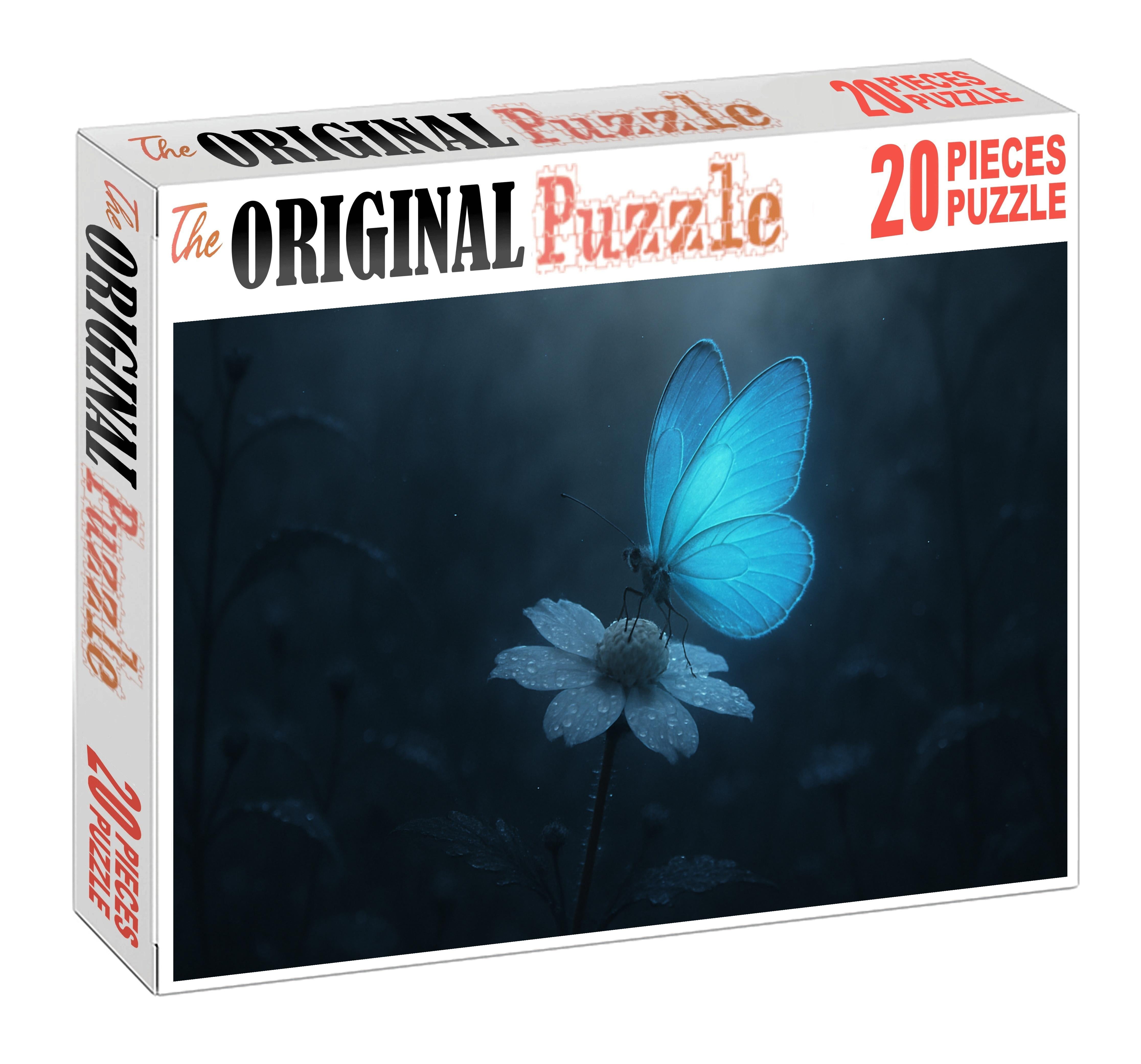 Cerulean Veil Butterfly Ephemeral Glider Of Misty Forests Puzzle Collection