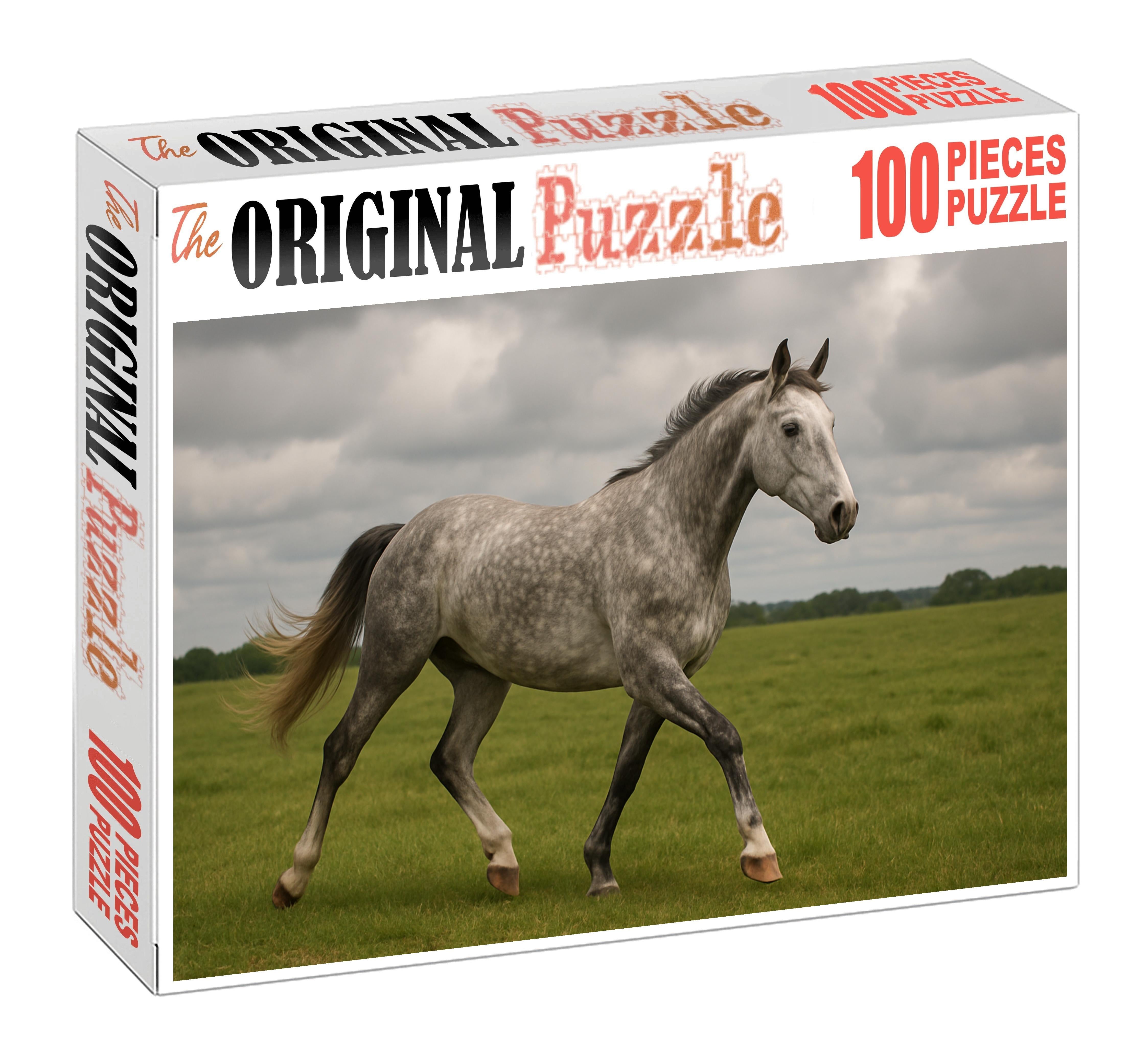 Dapple Mist Soft Gray Gelding With Expressive Movement Puzzle For Adults