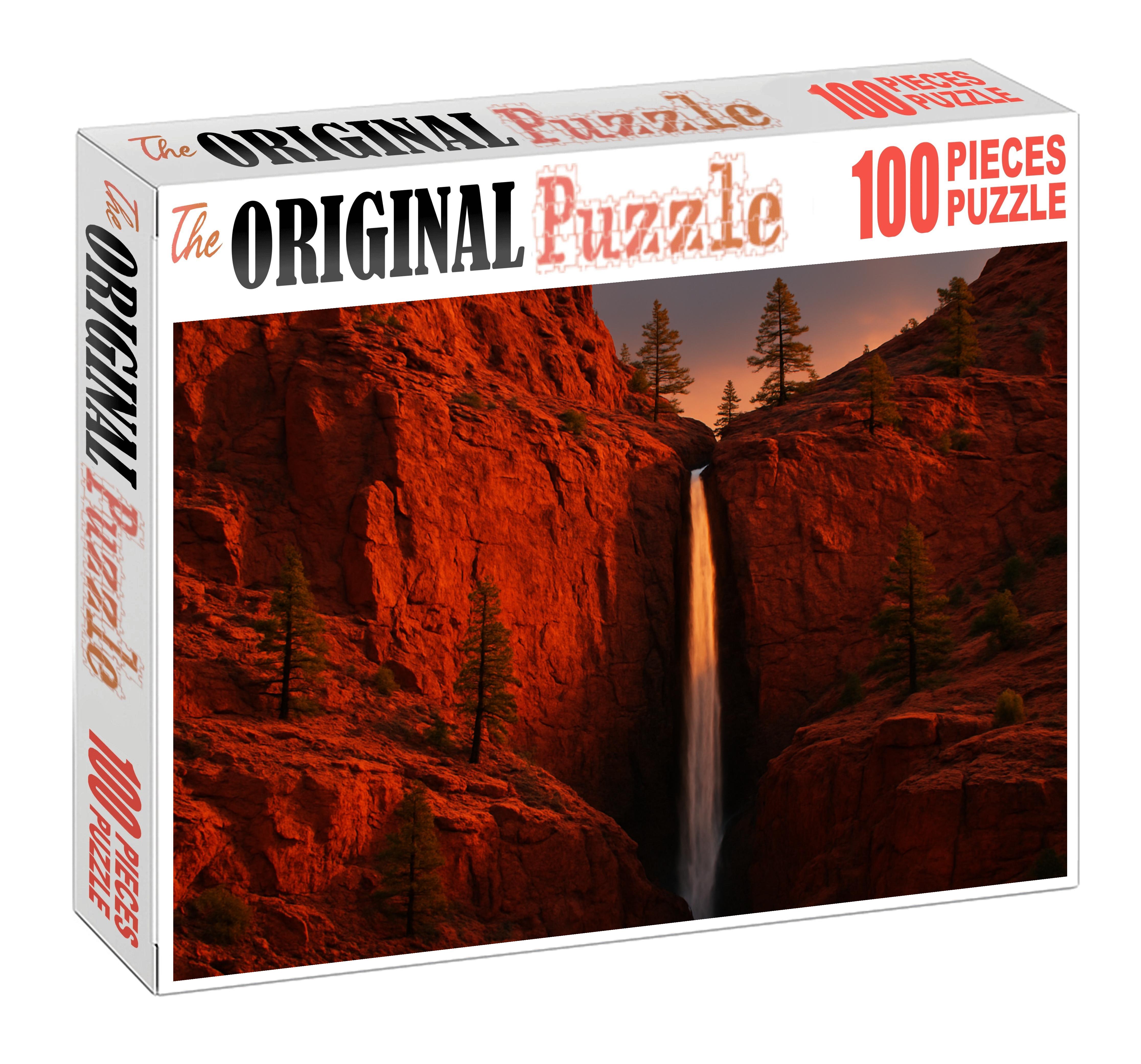Crimson Ember Falls Large Format Puzzle