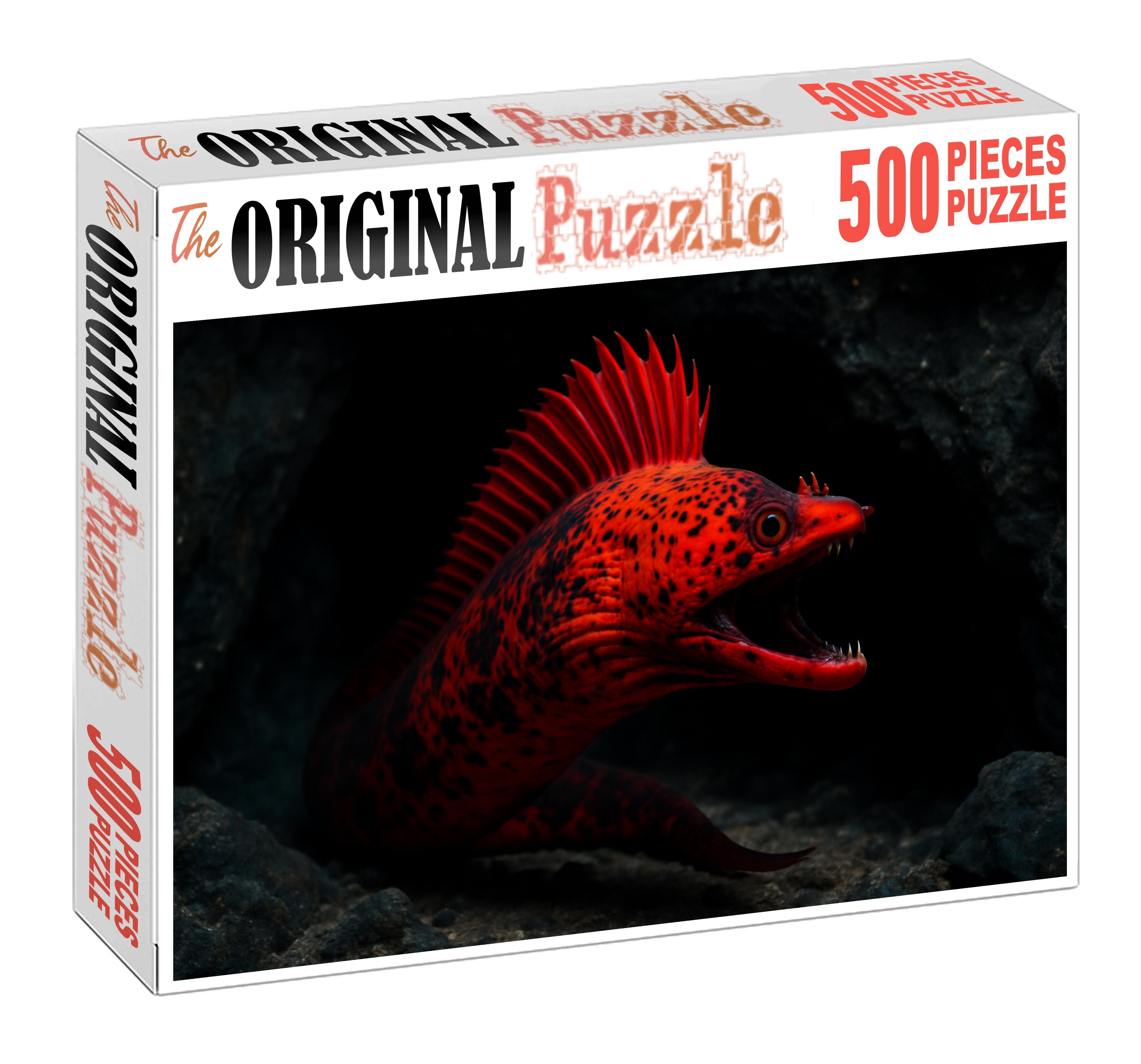 Crimson Crest Moray Bold Hunter With Distinctive Crest Fins Puzzle Fun