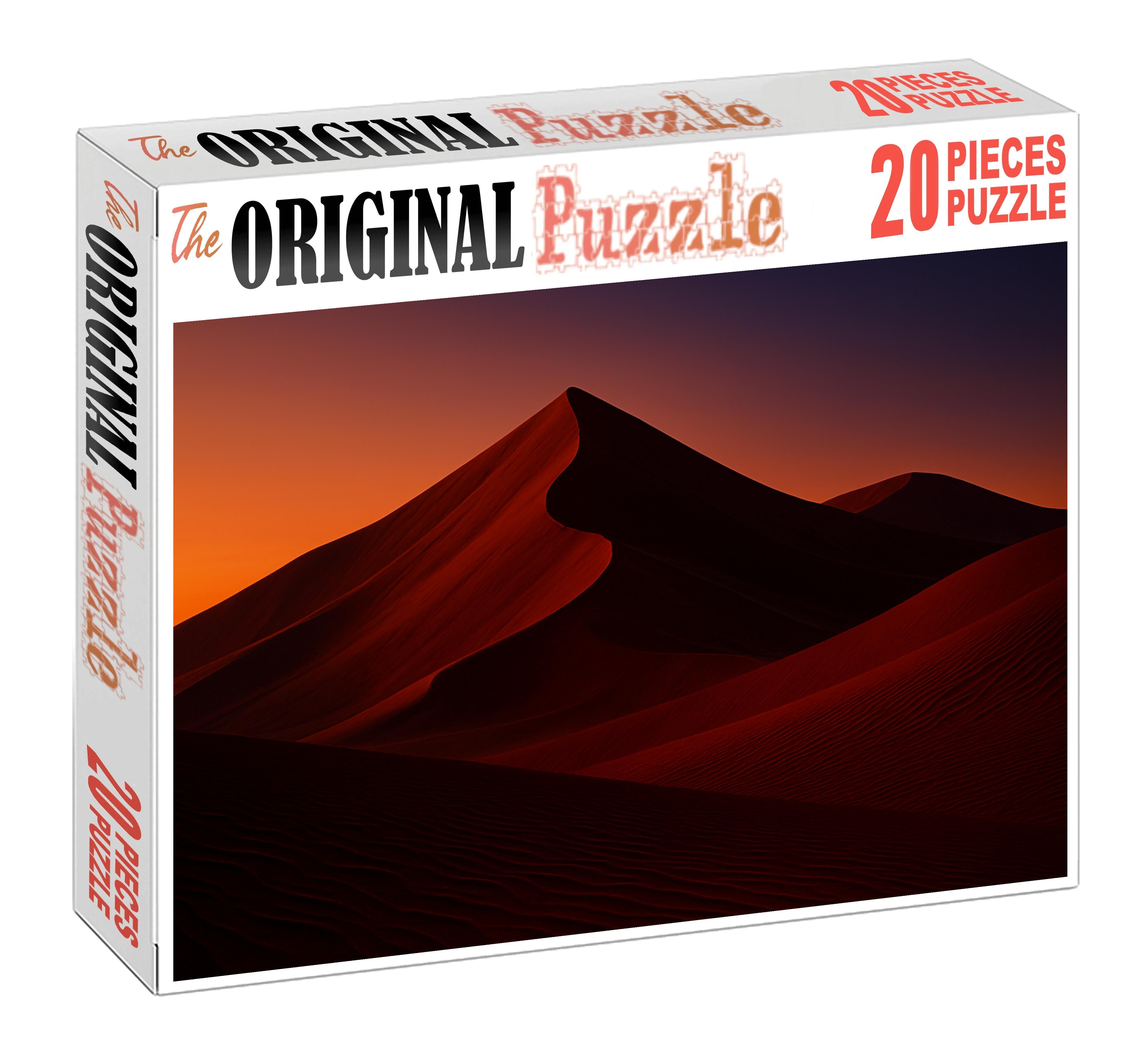 Crimson Dune Crest Vibrant Slopes Under Twilights Embrace Puzzle For Kids