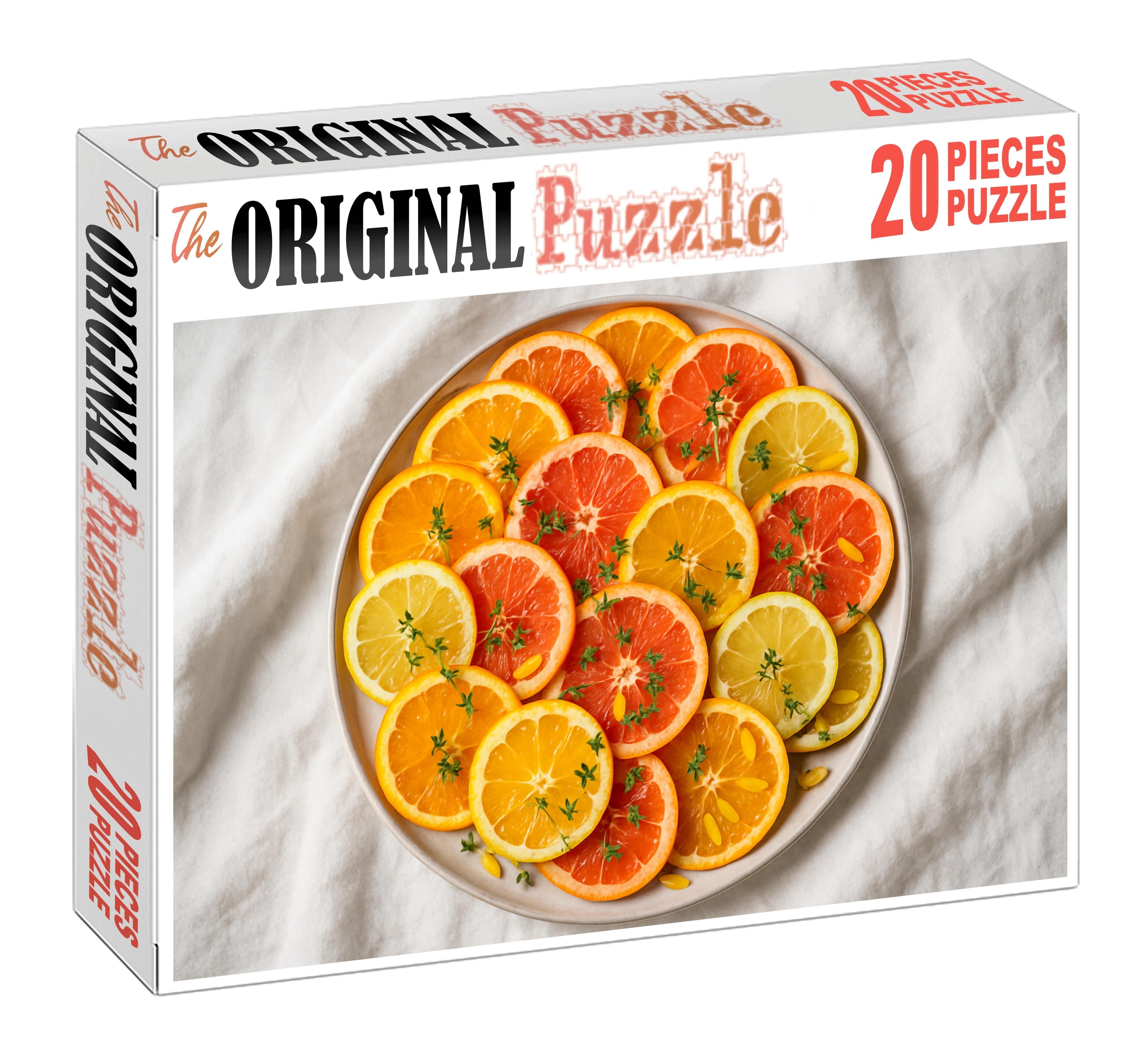 Citrus Sunrise Layered Slices Of Oranges Grapefruits And Kumquats Premium Puzzle Pieces