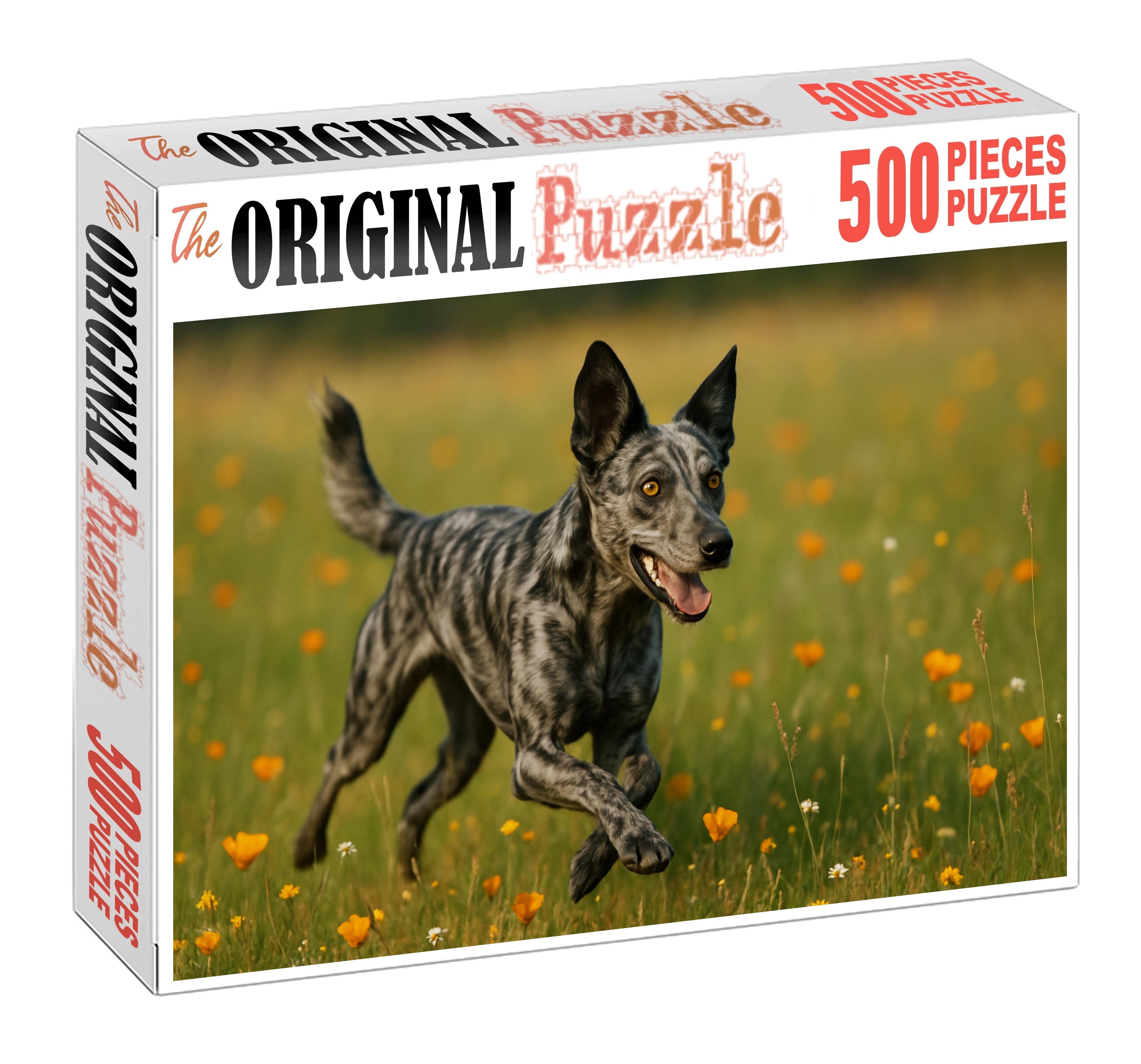 Silver Ripple Shimmering Gray Merle Herding Dog With Spirited Energy 200 Piece Puzzle