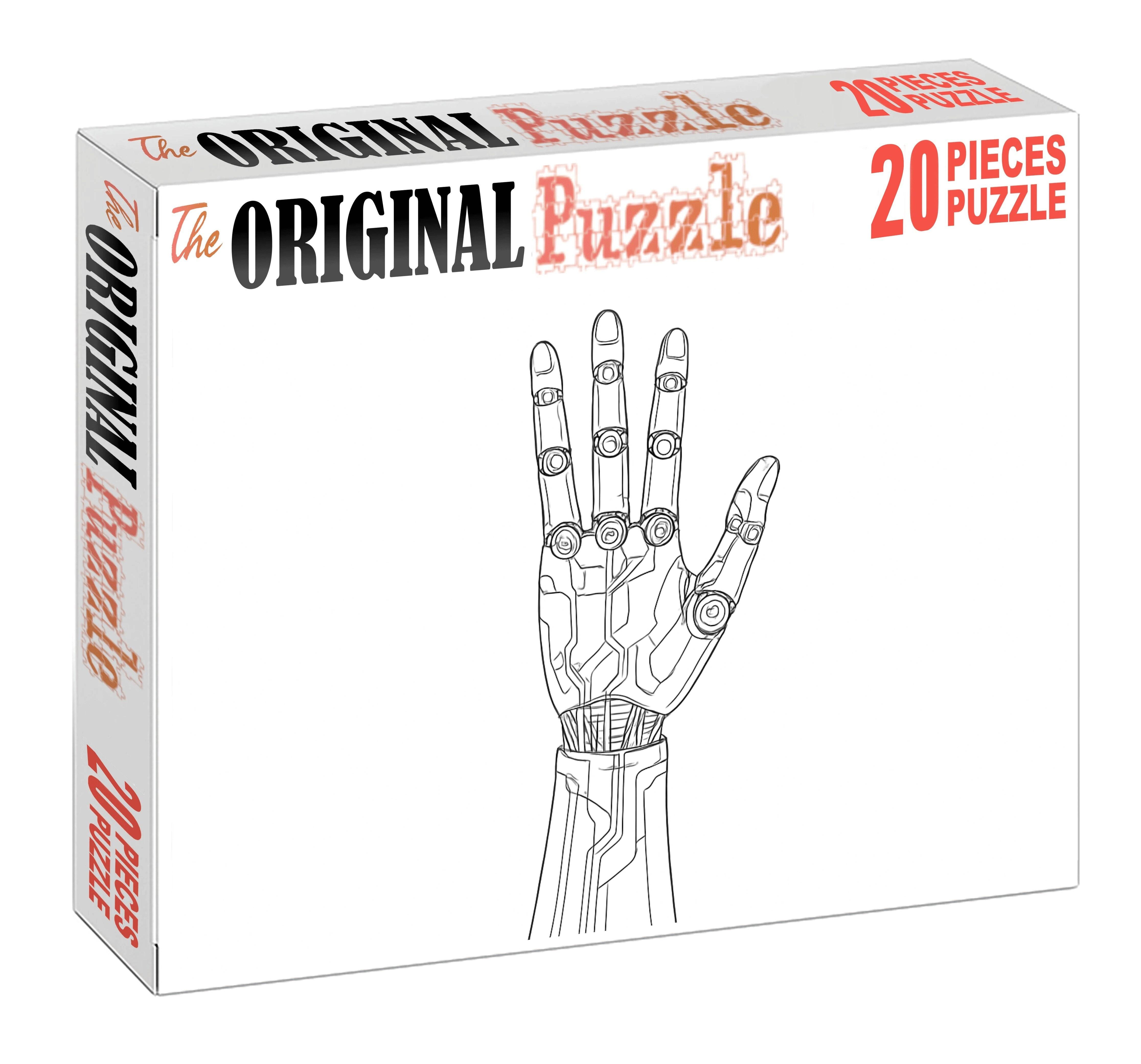 Mechanical Hand Draft Inked Line Drawing Of Robotic Appendage With Precision And Detail 1000 Piece Puzzle