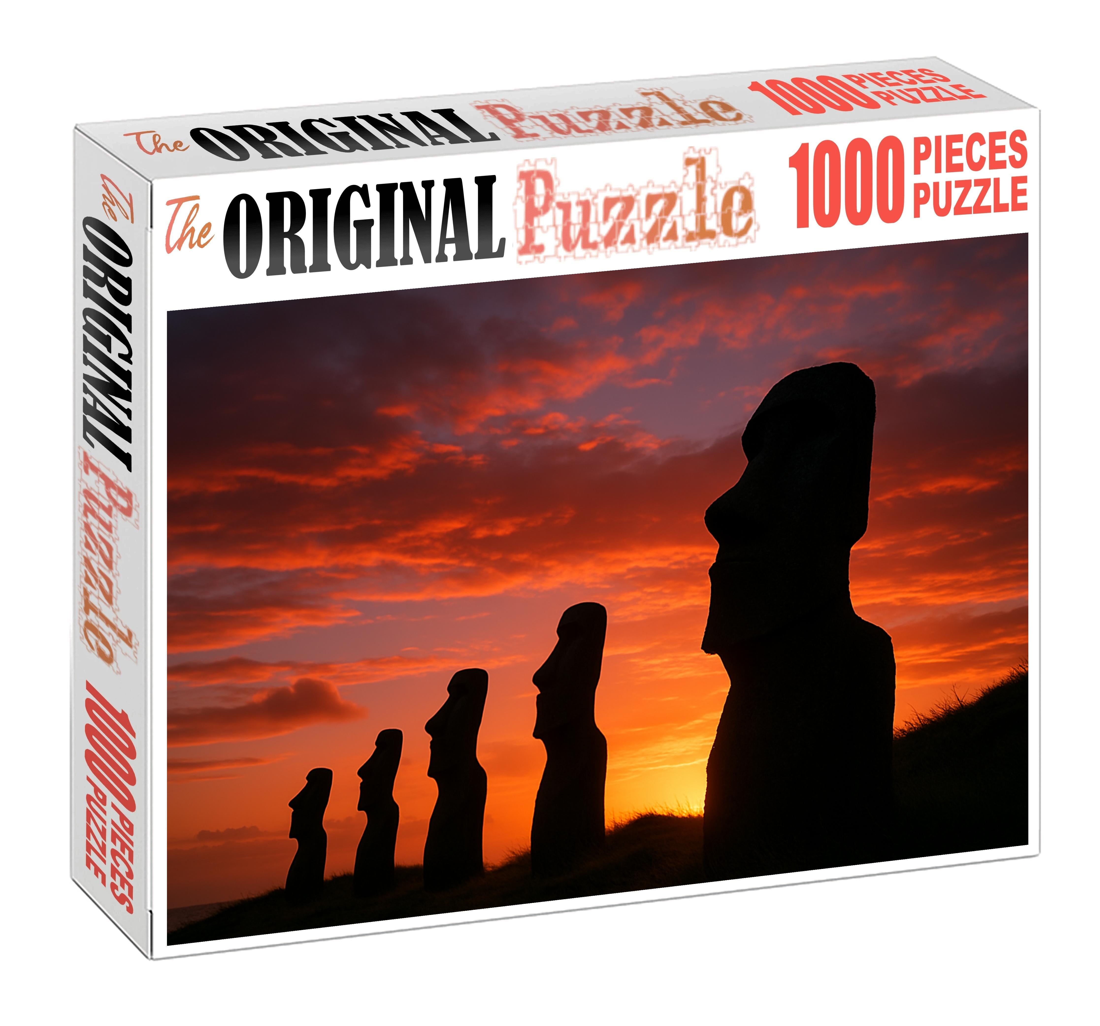 Moai Statues Of Easter Island Chile  Recognized By 7122 Worldwide For Mysterious Monolithic Sculptures Puzzle Challenge