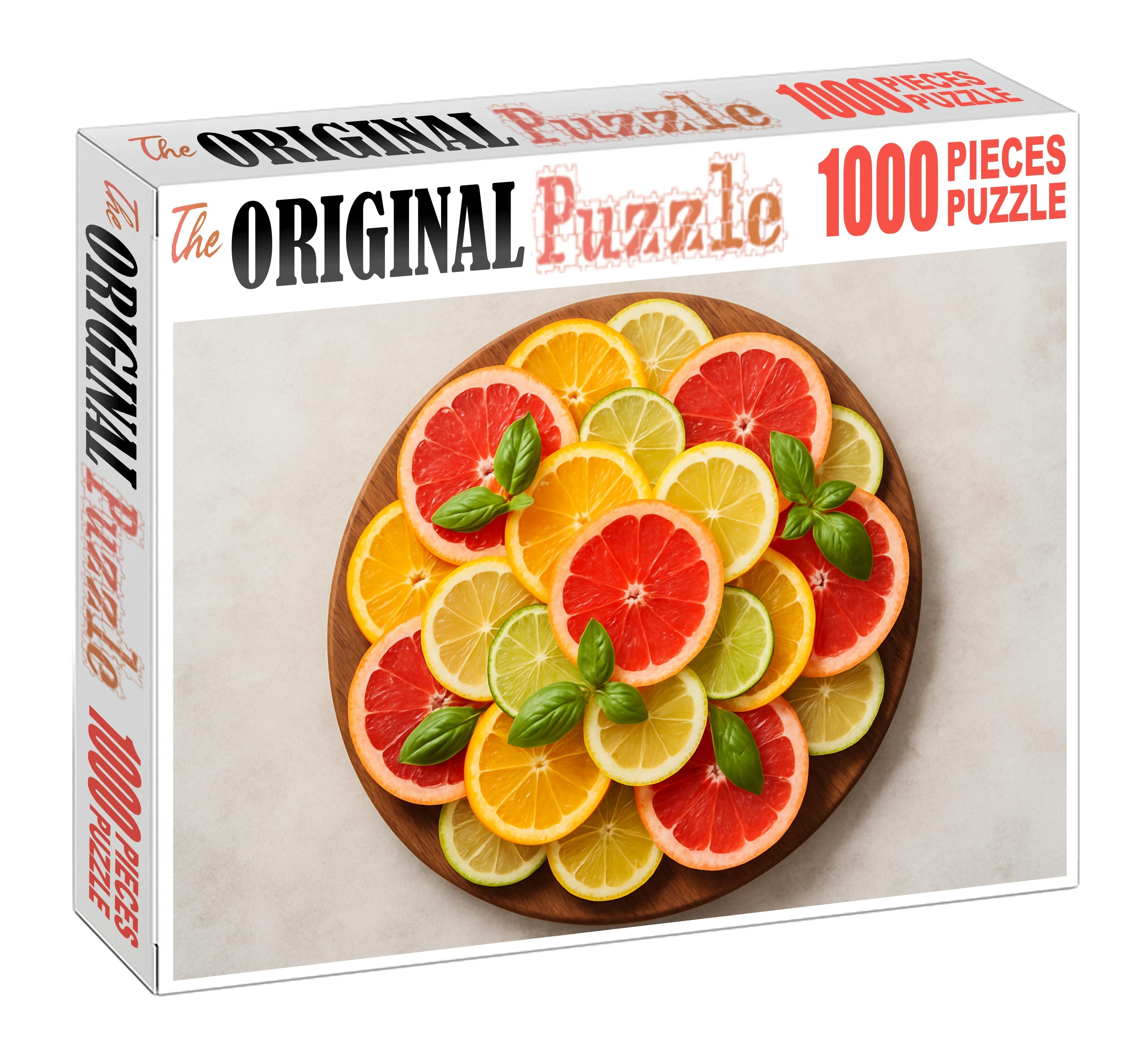 Luminous Citrus Mosaic Grapefruit Orange Lemon And Lime Artistry 500 Piece Puzzle